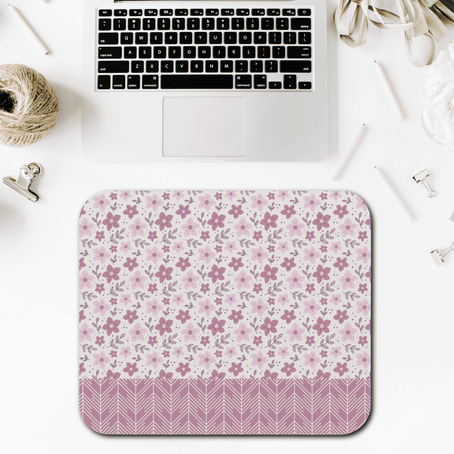 Floral Mouse Pad - Cute Desk Accessory, Office Decor, Gift for Her, Flower Pattern, Computer Mat