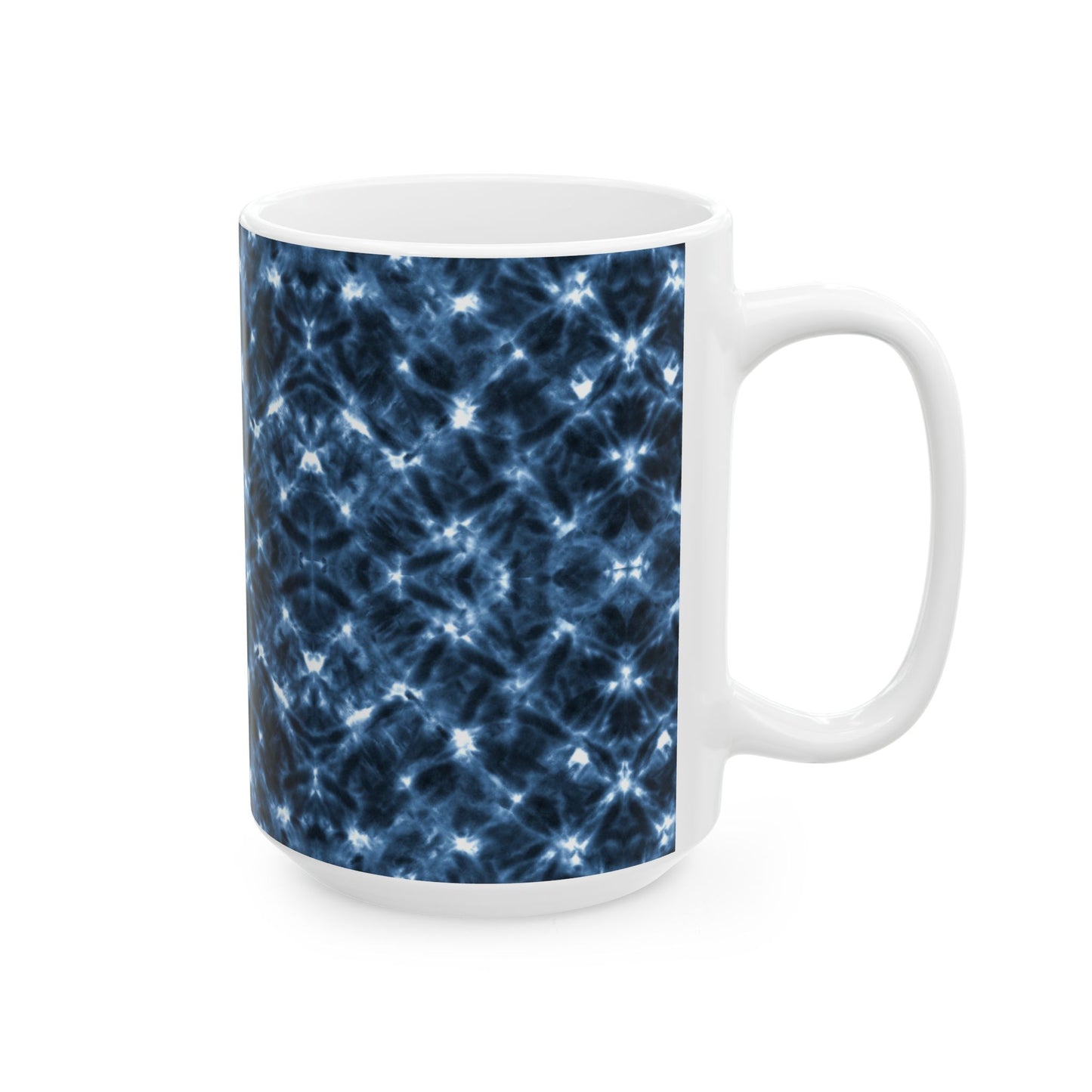 Tie Dye Shibori Print Ceramic Coffee Mug | Indigo Indian Design, Blue and White Tea Cup, Gift for Coffee Lovers, Gift for Her, Gift for Boss