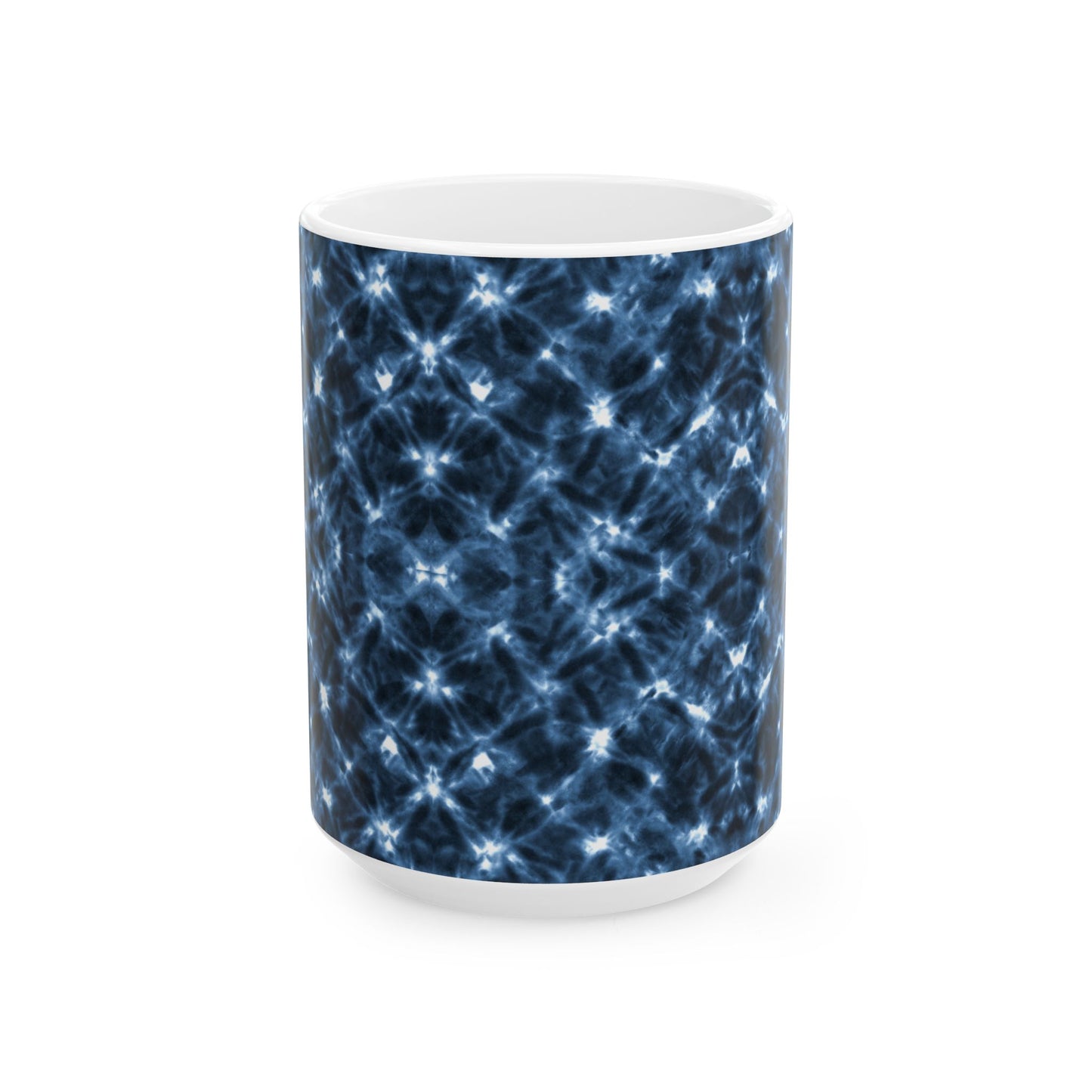 Tie Dye Shibori Print Ceramic Coffee Mug | Indigo Indian Design, Blue and White Tea Cup, Gift for Coffee Lovers, Gift for Her, Gift for Boss