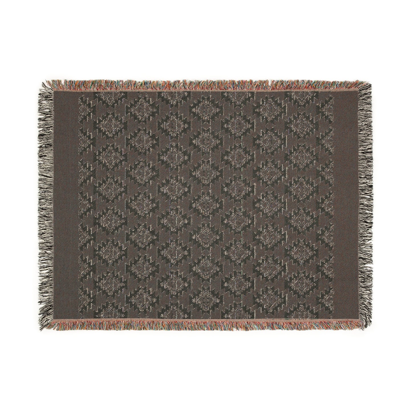 Cotton Woven Blanket Aztek Pattern, 100% Cotton, Black and Beige Boho Minimalist Throw Home Decor, Housewarming, Christmas Gift