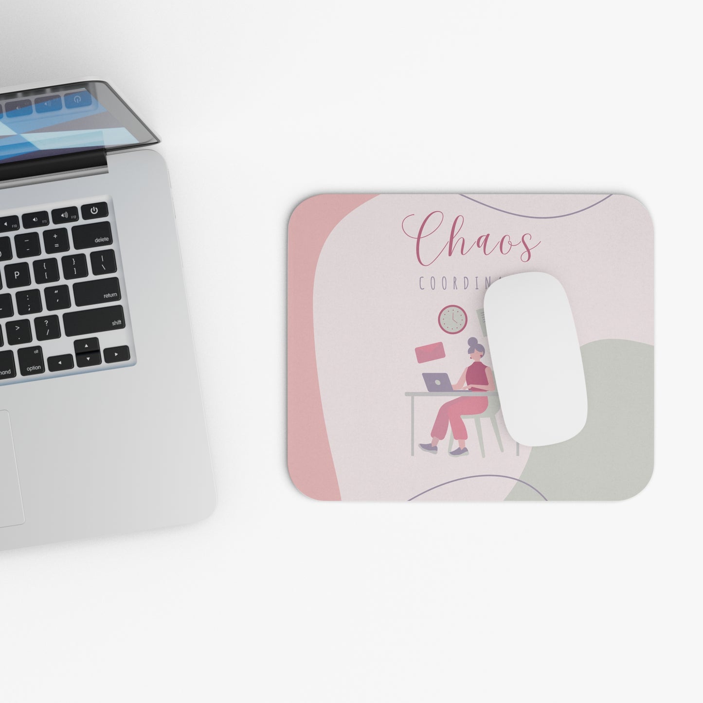 Chaos Coordinator Mouse Pad, Funny Feminine Desk Accessory for Home Office, Perfect Gift for Professionals, Unique Cubicle Decor