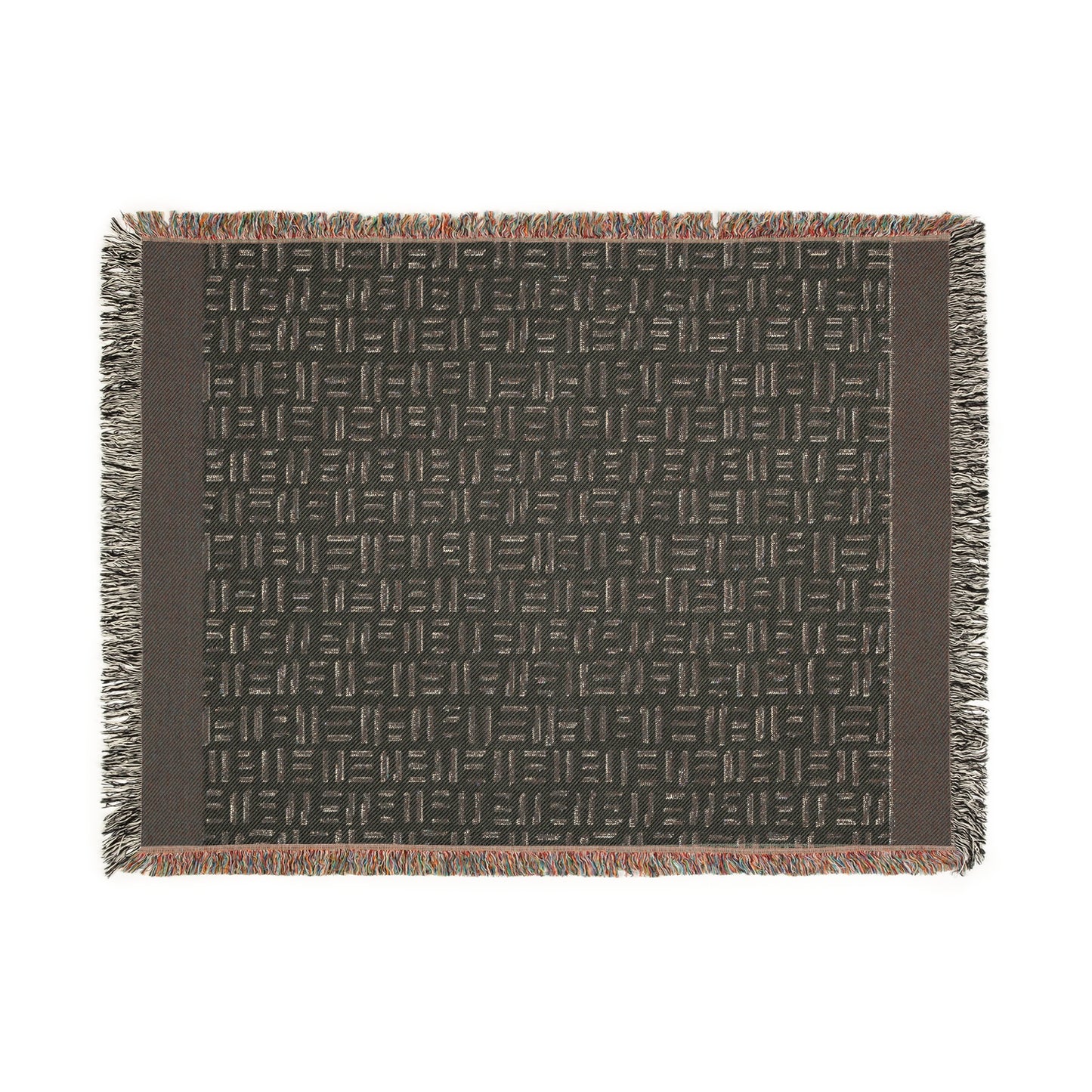 Minimalist Woven Blanket in Aztek Pattern, 100% Cotton Throw Blanket, Black and Beige Home Decor, Housewarming, Christmas, Birthday Gift