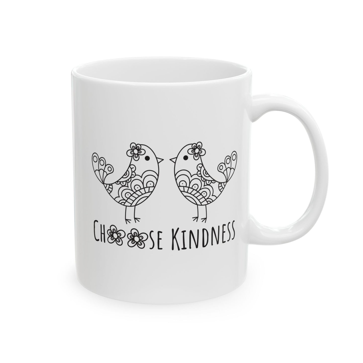 Inspirational Ceramic Mug - Choose Kindness, 11oz/15oz Motivational Tea Cup, Gift for Friends, Positive Affirmation Mug, BPA Free