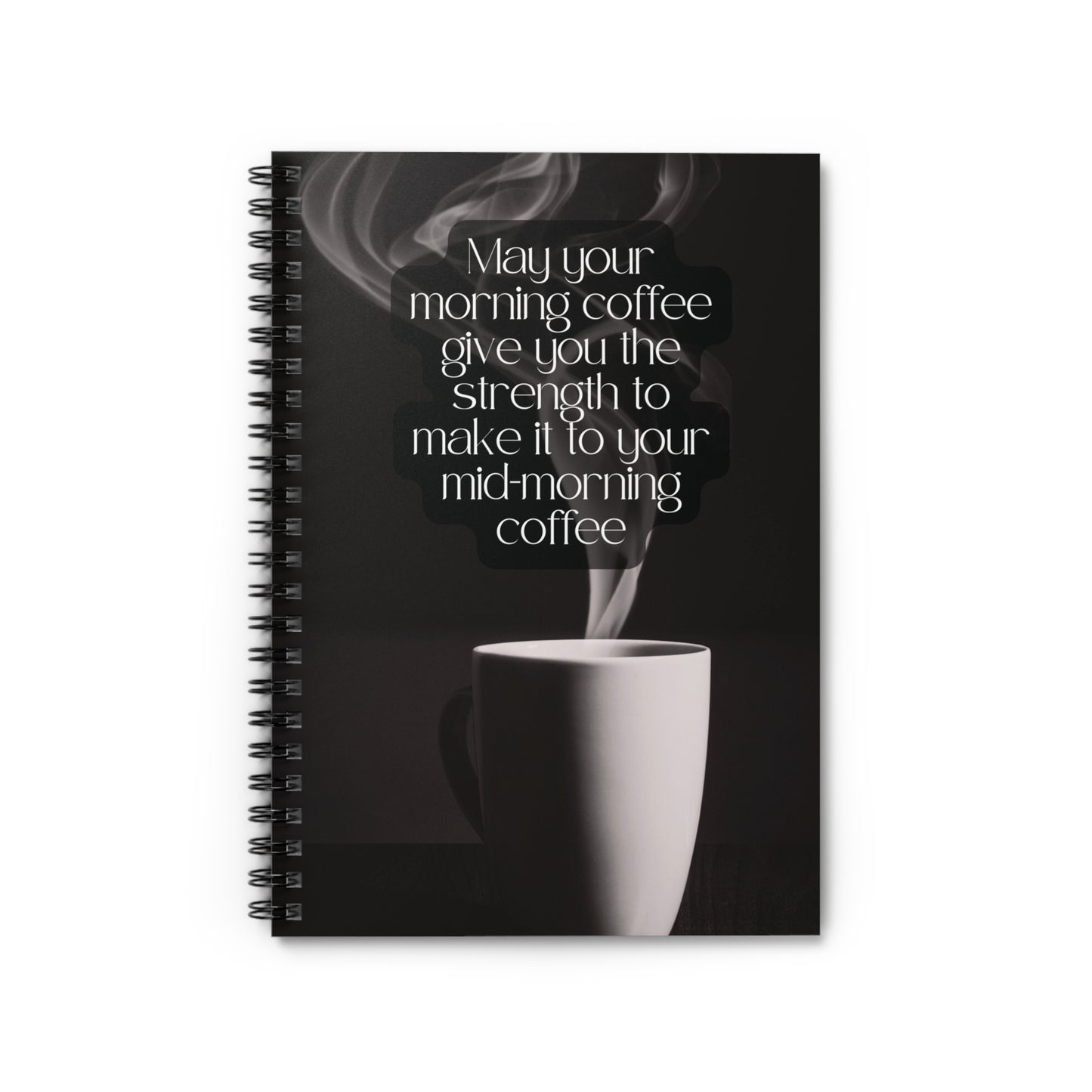 Funny Spiral Notebook for Coffee Lovers - Ruled Line with Document Pocket, Journal for Writers, Gift for Caffeine Lovers
