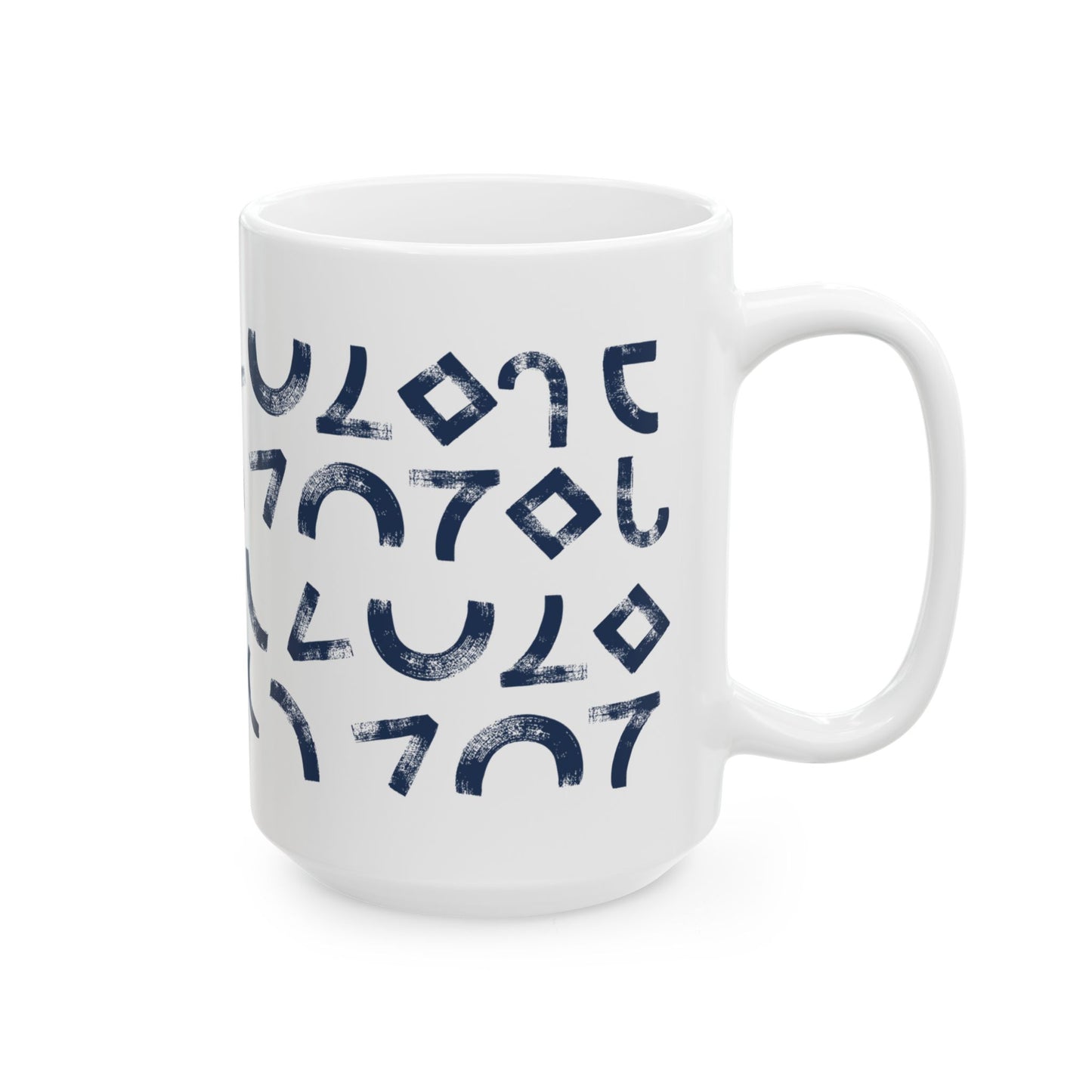 Modern Abstract Ceramic Mug - Distressed Brush Stroke Design Coffee Cup, Gift for Coffee Lovers, Personalized Drinkware, Office Supplies