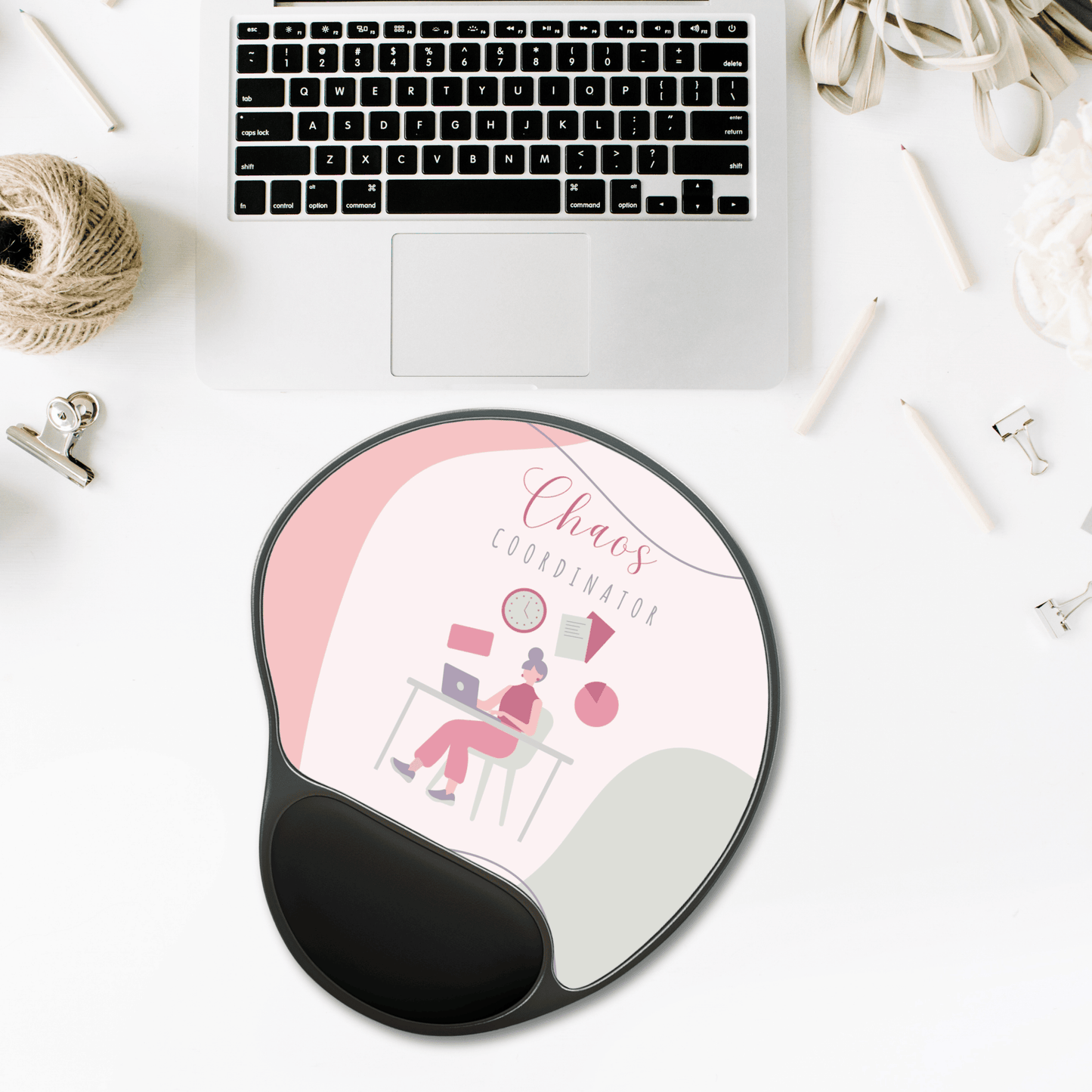 Mouse Pad, Chaos Coordinator Ergonomic Wrist Rest Pad - Funny Cute Desk Accessories, Office Gift Idea, Computer Desk Decor, Coworker Gift,