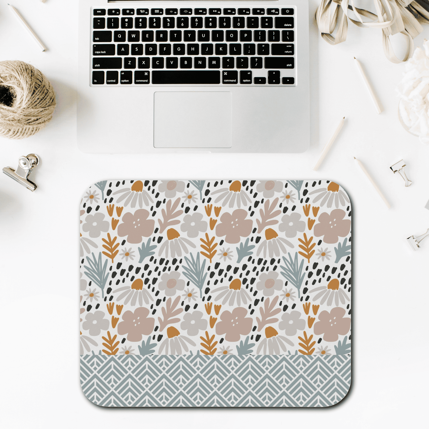 Floral Mouse Pad - Cute Desk Accessory, Office Gift, Decorative Mouse Mat, Laptop Essentials, Computer Decor