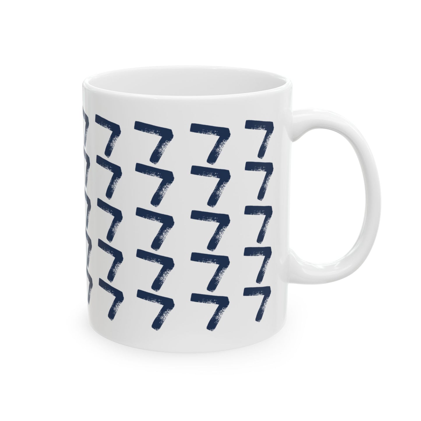 Navy Pattern Ceramic Coffee Mug, Distressed Brush Pattern Indigo Tea Cup for Home, Office, Cute Coffee Cup, Tea Lover's Mug, Unisex gift