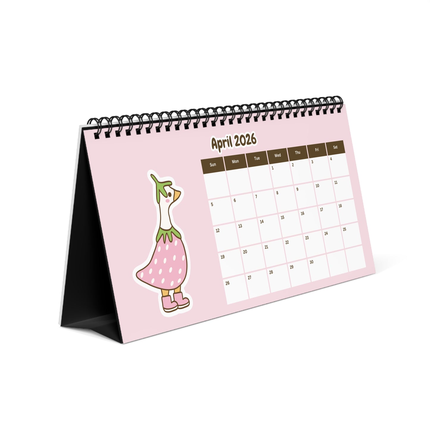 Silly Goose Desk Calendar August 2025 to July 2026 Coquette Academic Planner Duck School Calendar, Back to School Gift for Students Teachers