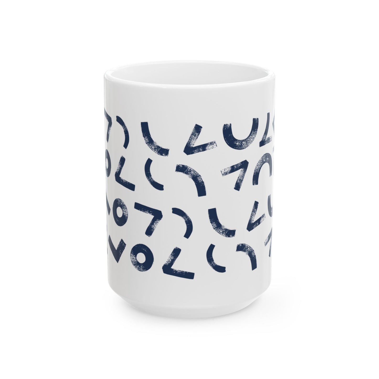 Modern Abstract Ceramic Mug - Distressed Brush Stroke Design Coffee Cup, Gift for Coffee Lovers, Personalized Drinkware, Office Supplies