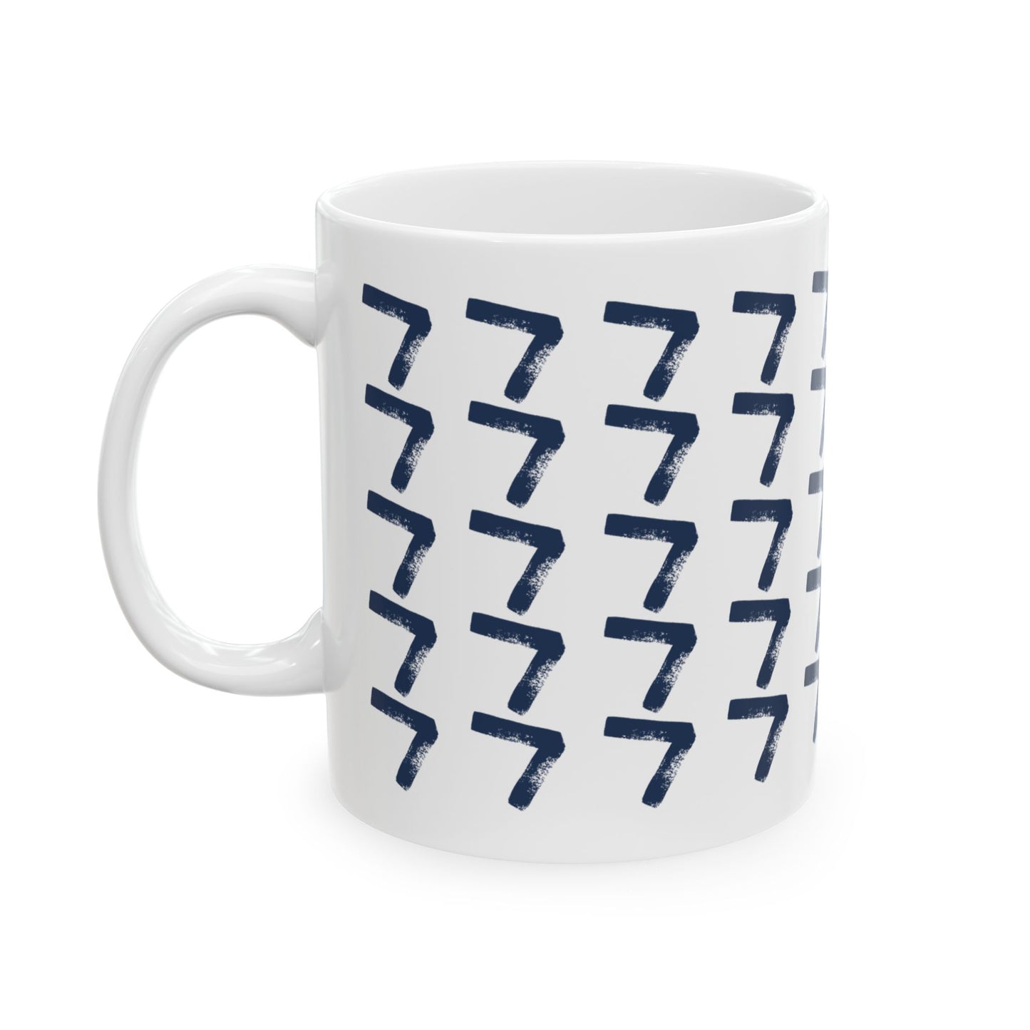 Navy Pattern Ceramic Coffee Mug, Distressed Brush Pattern Indigo Tea Cup for Home, Office, Cute Coffee Cup, Tea Lover's Mug, Unisex gift