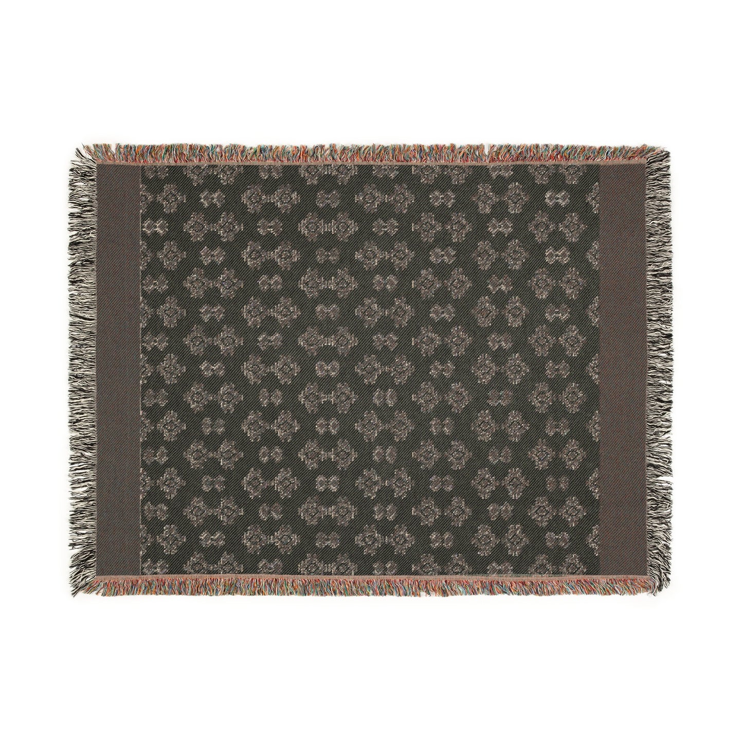 Woven Blanket African Tribal Pattern, 100% Cotton, Black and Beige Minimalist Boho Throw Blanket, Wall Hanging, Housewarming, Christmas Gift