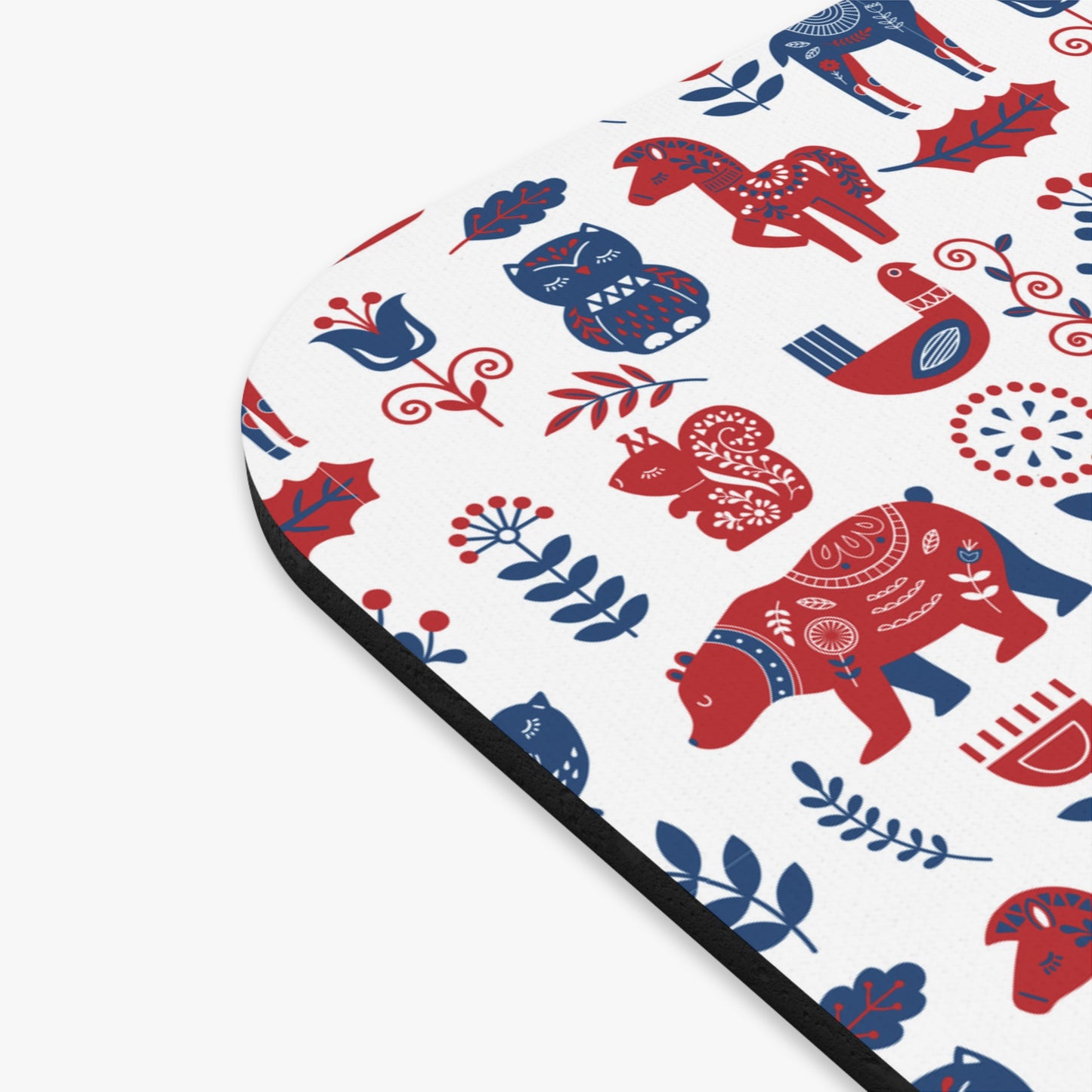 Mouse Pad, Nature Themed Mousepad, Woodland Animal Print Mousepad, Gift for Coworker, Gift for Boss, Scandinavian Folk Art, Scandi Design