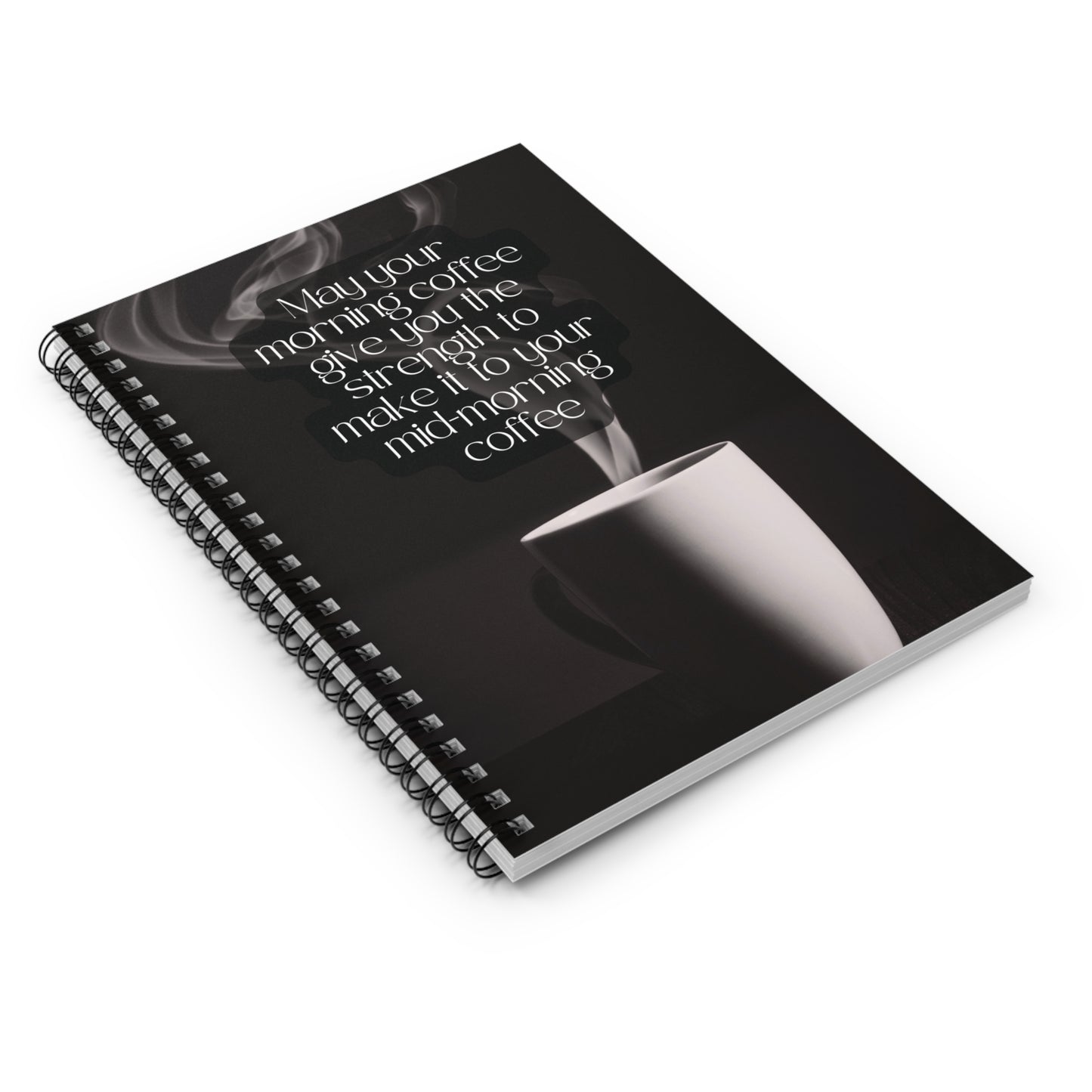 Funny Spiral Notebook for Coffee Lovers - Ruled Line with Document Pocket, Journal for Writers, Gift for Caffeine Lovers