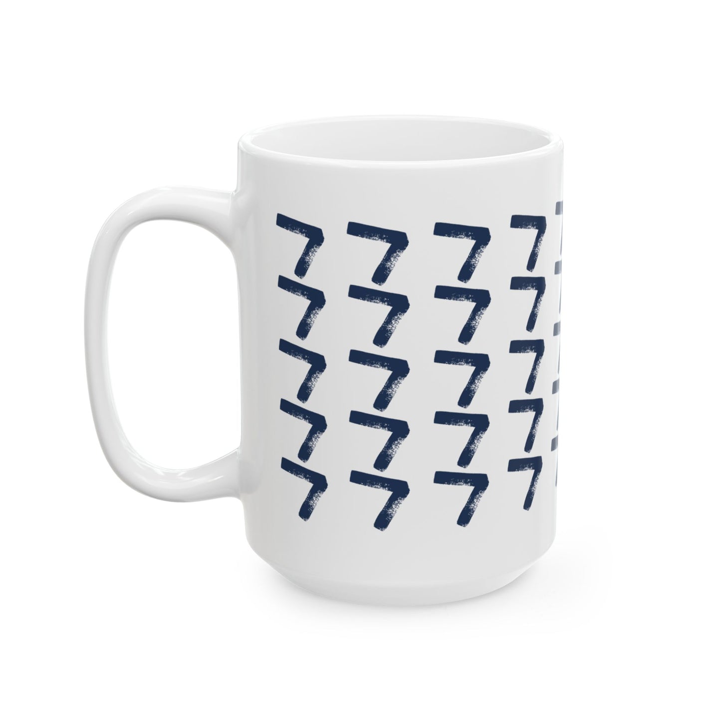 Navy Pattern Ceramic Coffee Mug, Distressed Brush Pattern Indigo Tea Cup for Home, Office, Cute Coffee Cup, Tea Lover's Mug, Unisex gift