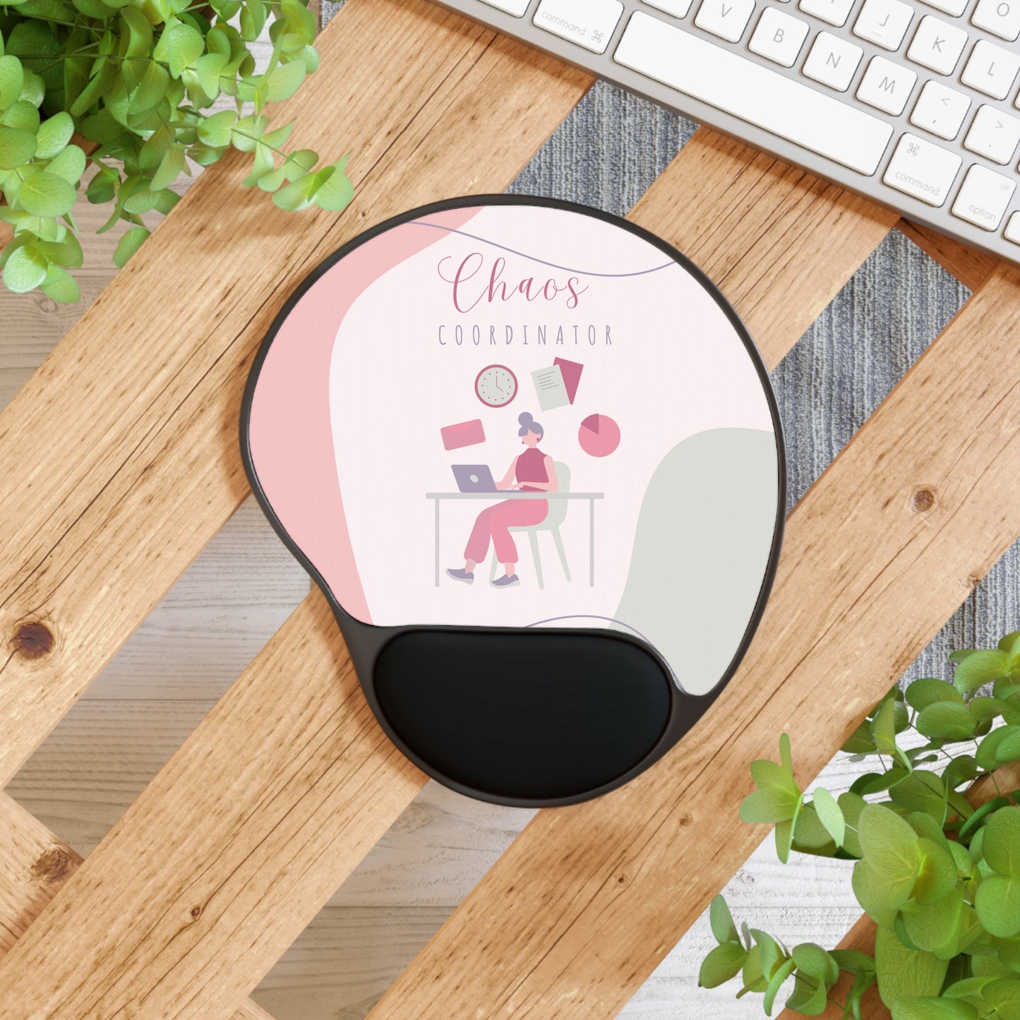 Mouse Pad, Chaos Coordinator Ergonomic Wrist Rest Pad - Funny Cute Desk Accessories, Office Gift Idea, Computer Desk Decor, Coworker Gift,