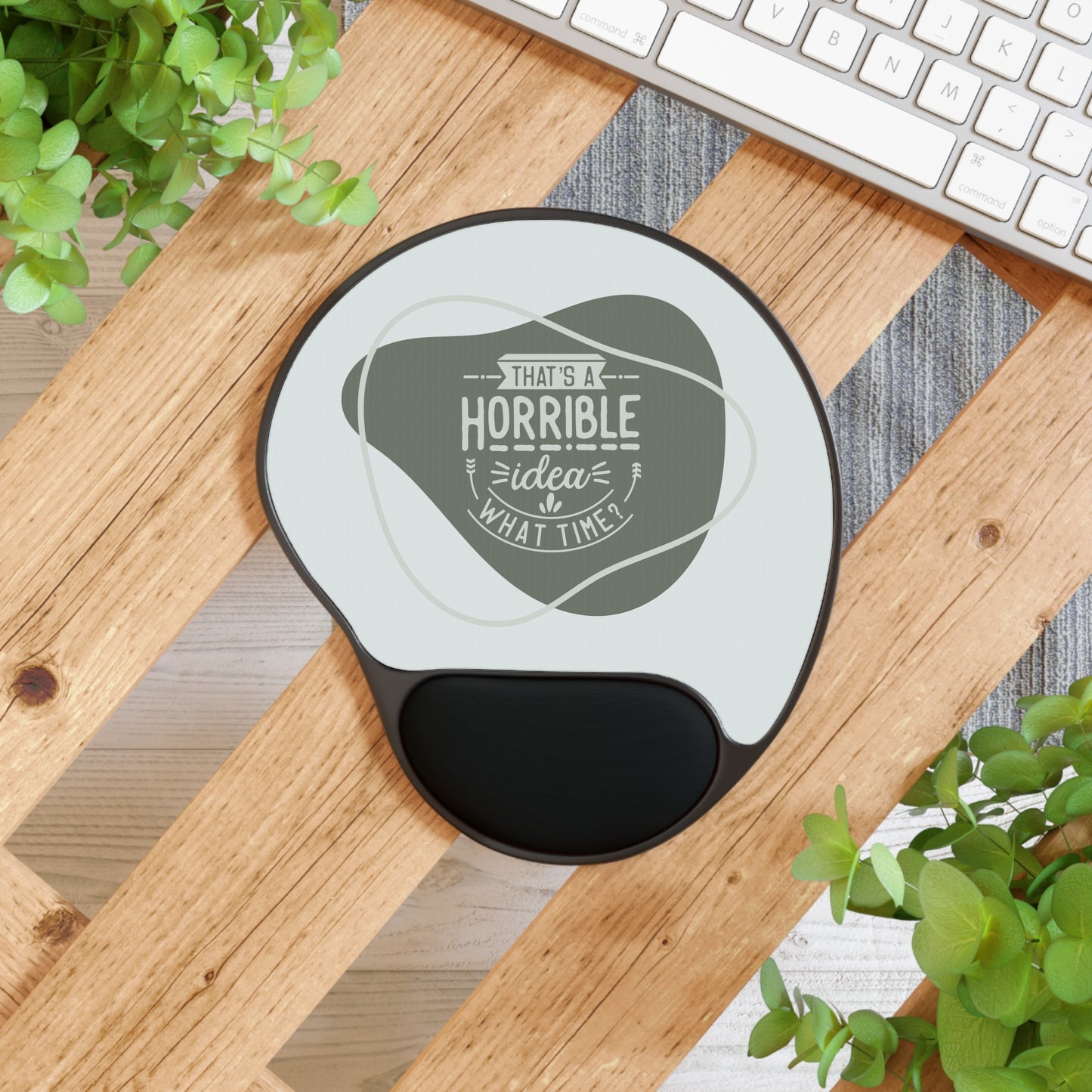 Funny Mouse Pad with Wrist Rest, Office Desk Accessories, Gift for Coworkers, Work From Home Humor, Computer Accessory