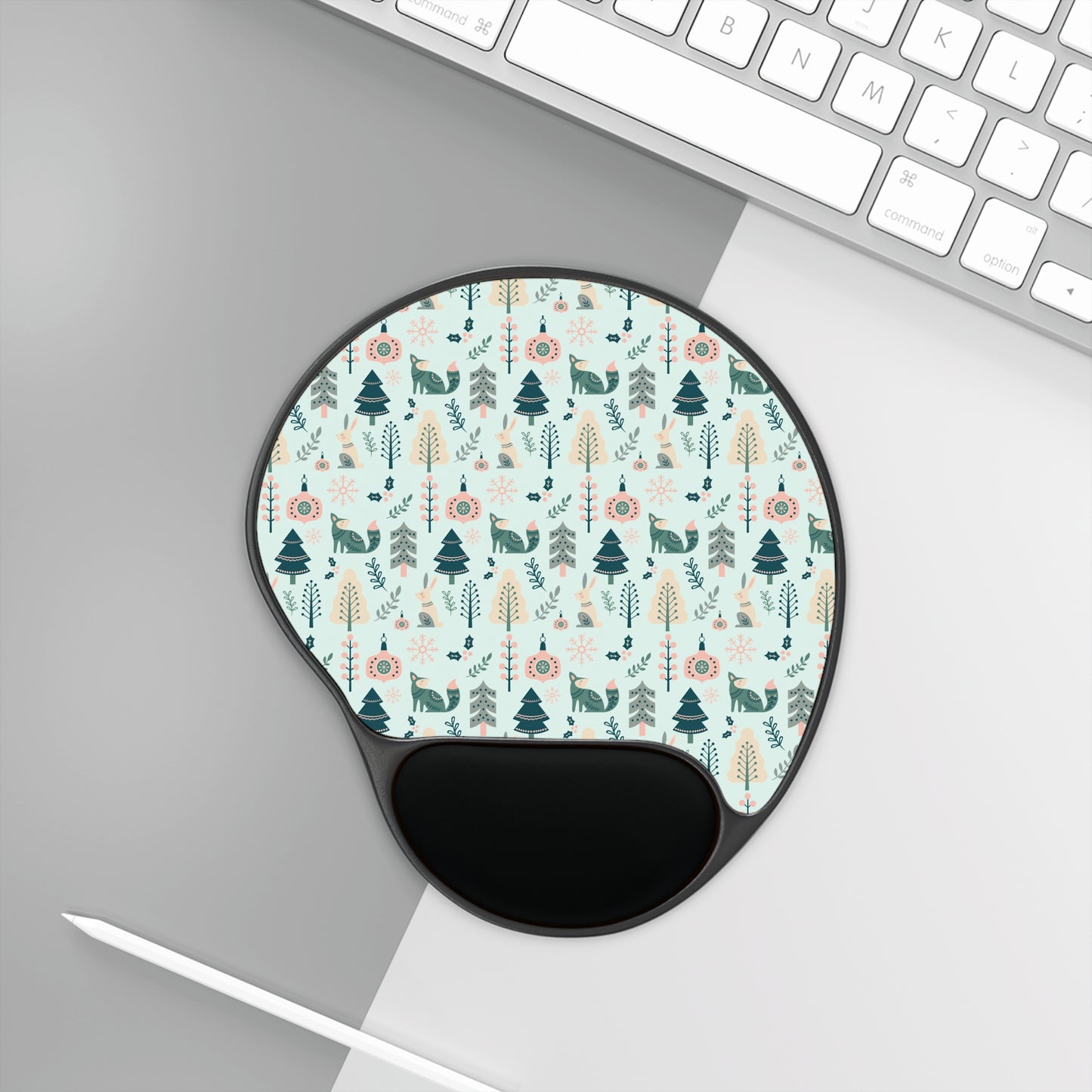 Whimsical Forest Mouse Pad with Wrist Rest | Cute Office Decor, Computer Accessories, Gift for Nature Lovers, Home Office Essentials,