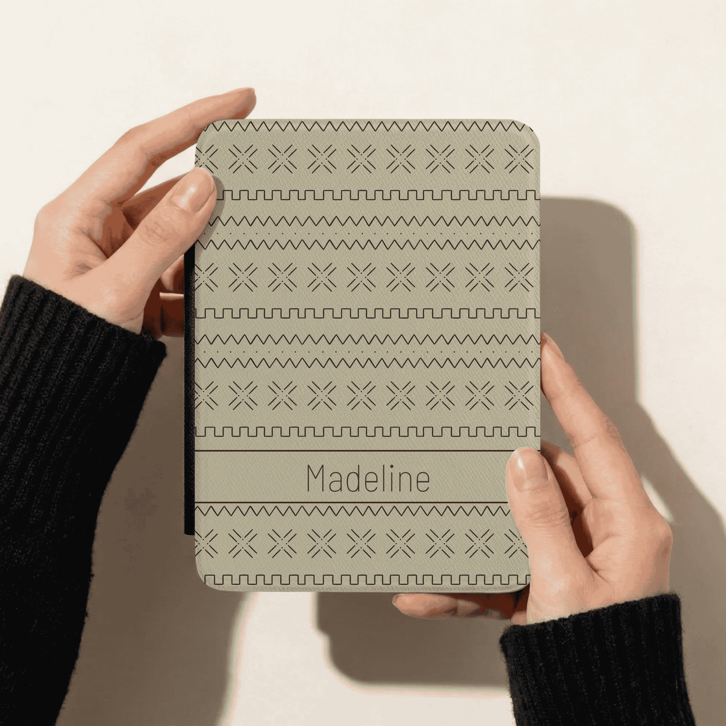 Personalized Kindle Case 12th Gen Paperwhite, Colorsoft 7", Custom Name, Mudcloth Inspired Pattern