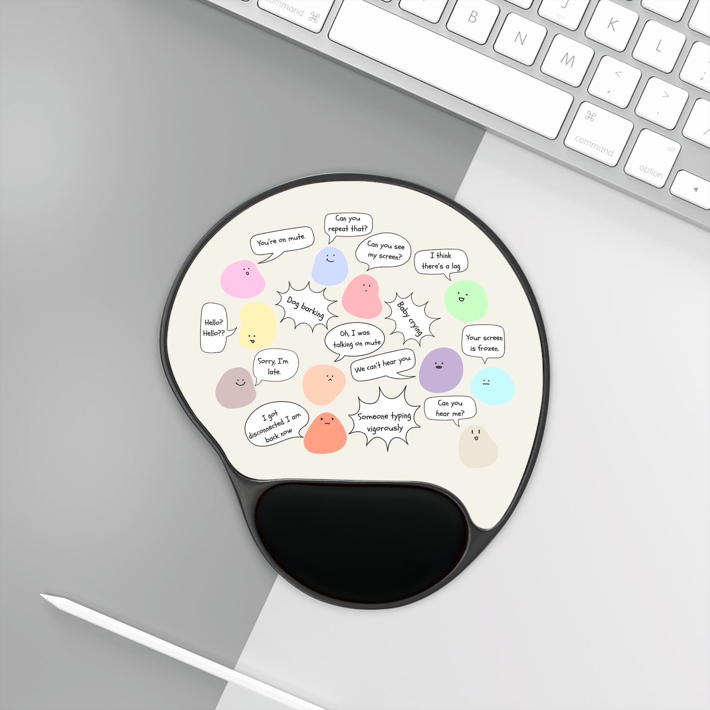 Cute Cartoon Mouse Pad with Wrist Rest, Fun Desk Accessory, Office Gift, Work from Home Setup, Gamer Decor, Unique Workstation