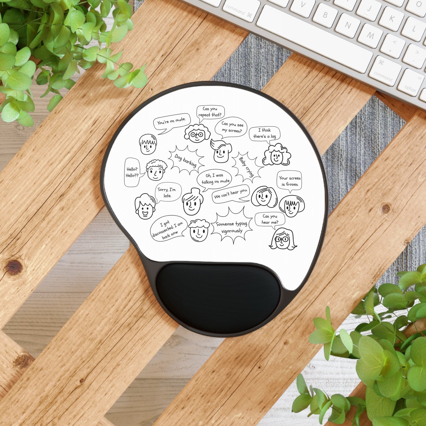 Funny Mouse Pad with Wrist Rest, Humor Desk Accessory, Gift for Gamers, Office Supplies, Unique Work Station Decor