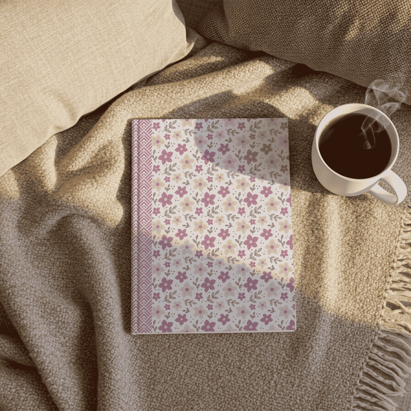 Pink Floral Hardcover Journal | Elegant Notebook for Writing, Journaling, Gift for Her, Inspiration Diary, Floral Design Notes