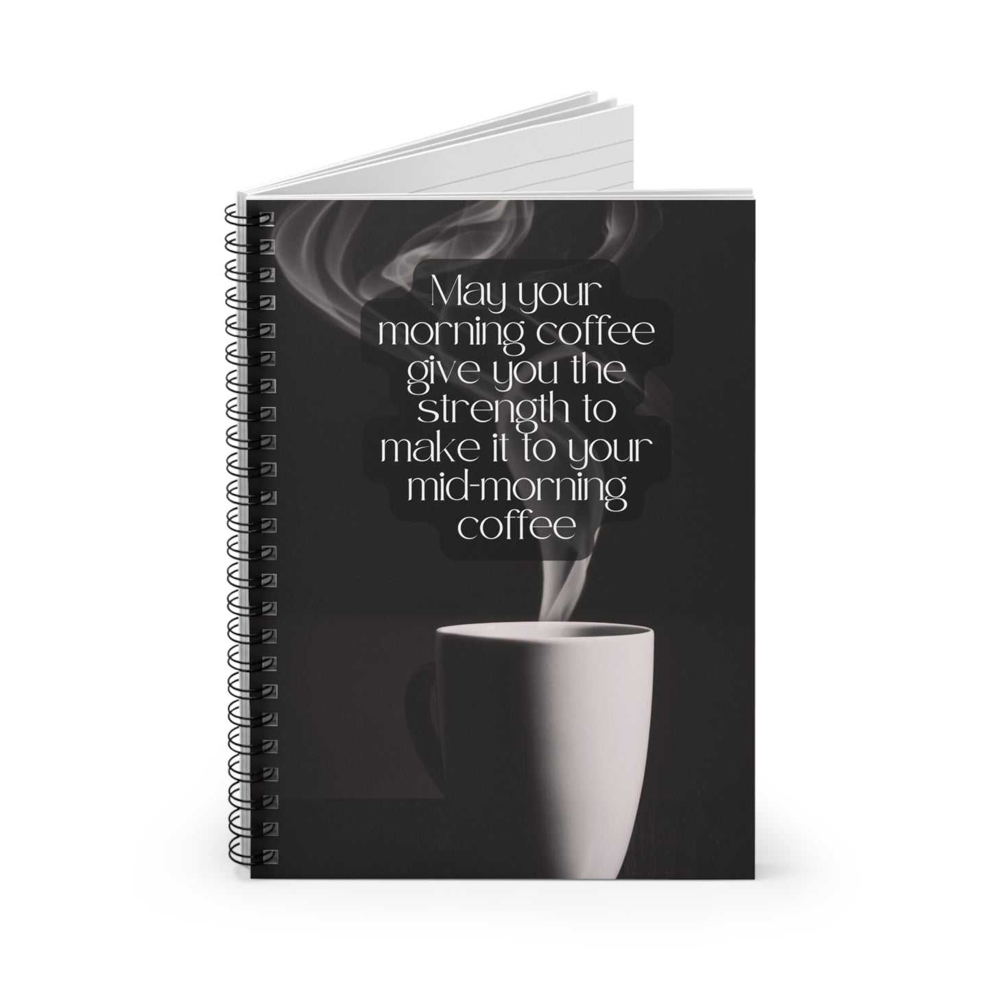 Funny Spiral Notebook for Coffee Lovers - Ruled Line with Document Pocket, Journal for Writers, Gift for Caffeine Lovers