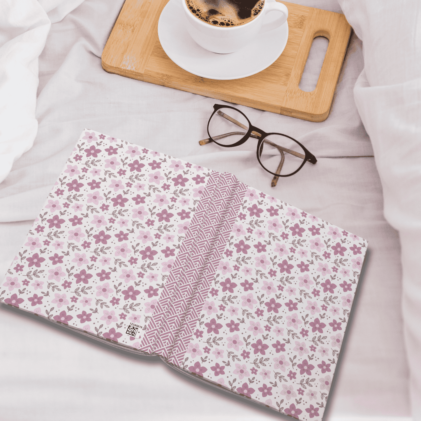 Pink Floral Hardcover Journal | Elegant Notebook for Writing, Journaling, Gift for Her, Inspiration Diary, Floral Design Notes