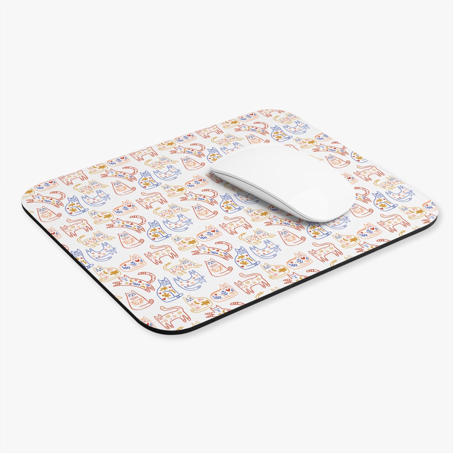 Mouse Pad, Cat Design, Scandinavian Folk Art, Home Office Decor, Nordic Art, Hygge, Work from Home Essentials, Swedish Scandi Art