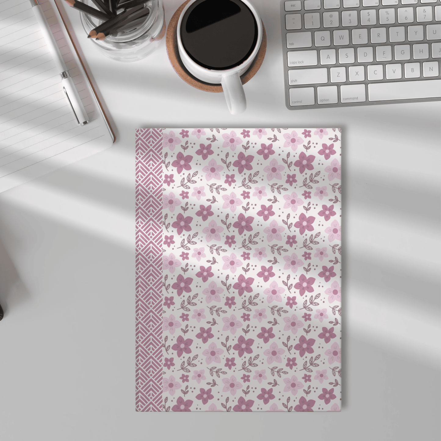 Pink Floral Hardcover Journal | Elegant Notebook for Writing, Journaling, Gift for Her, Inspiration Diary, Floral Design Notes