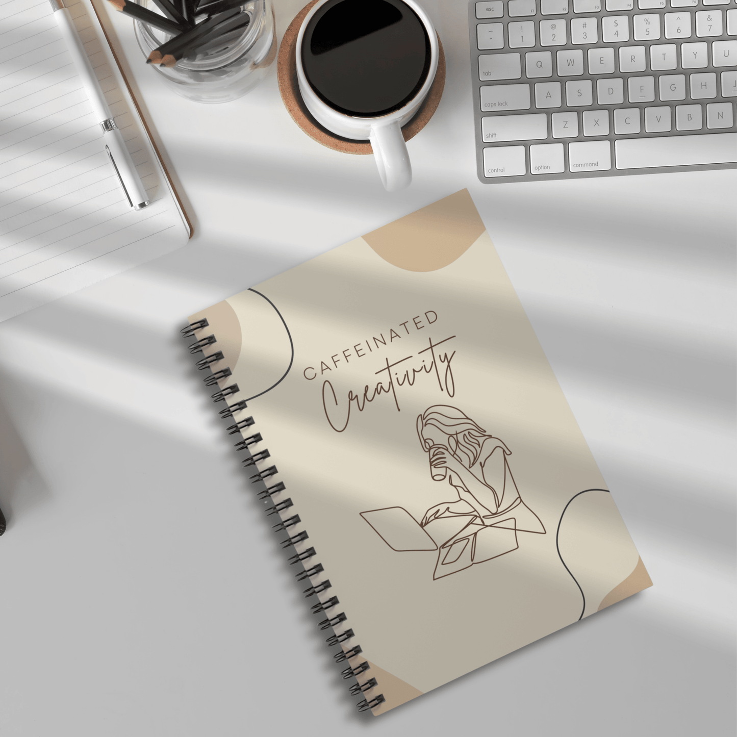 Caffeinated Creativity Spiral Notebook for Writers, Artists, Students, Journal Lovers, Gift for Coffee Lovers, Study Inspiration