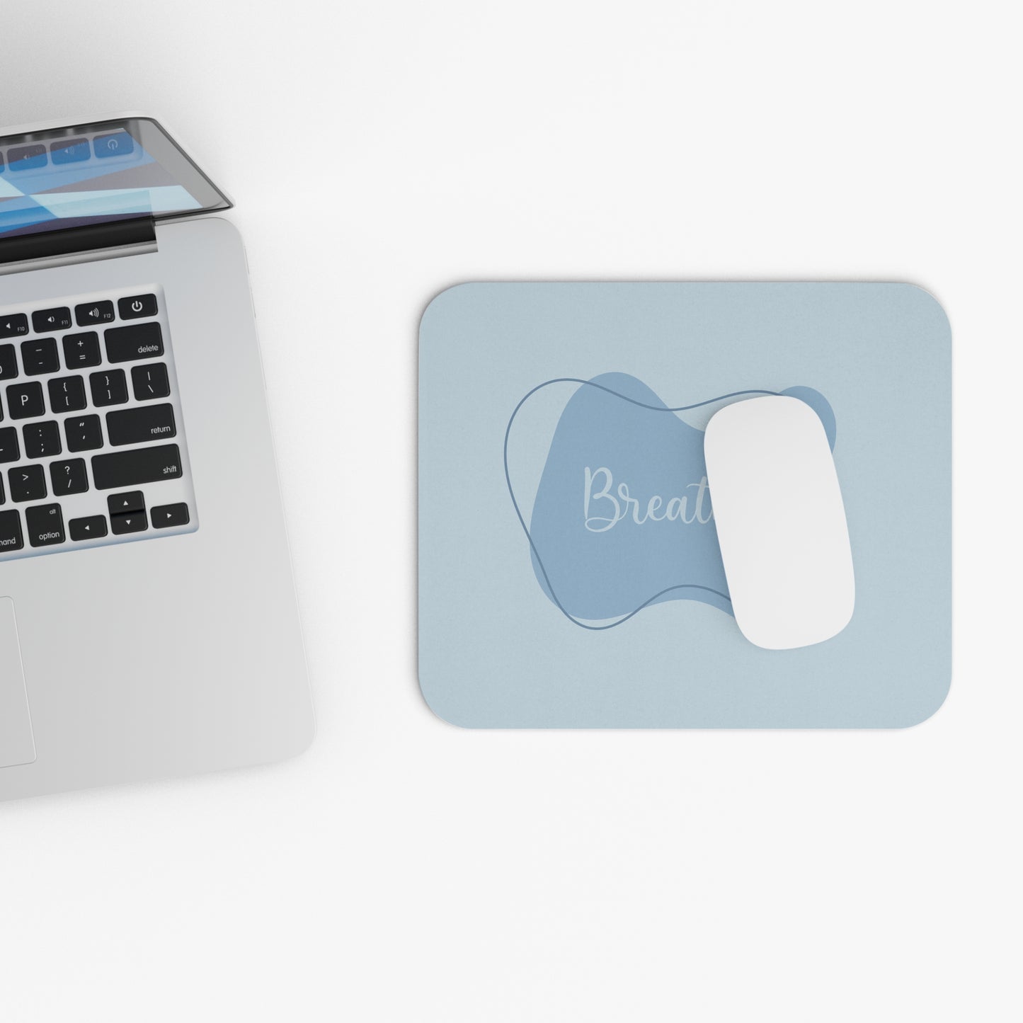 Calm Breathe Mouse Pad, Desk Mat, Office Decor, Gift for Students, Home Office Essential, Relaxation Accessory