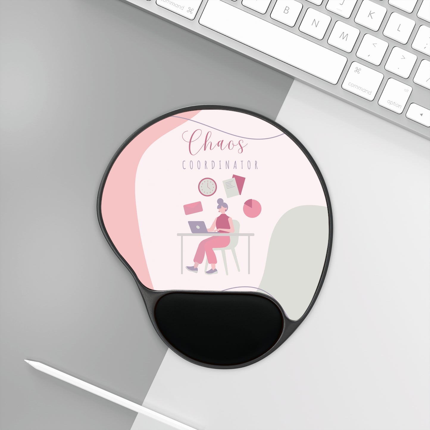 Mouse Pad, Chaos Coordinator Ergonomic Wrist Rest Pad - Funny Cute Desk Accessories, Office Gift Idea, Computer Desk Decor, Coworker Gift,