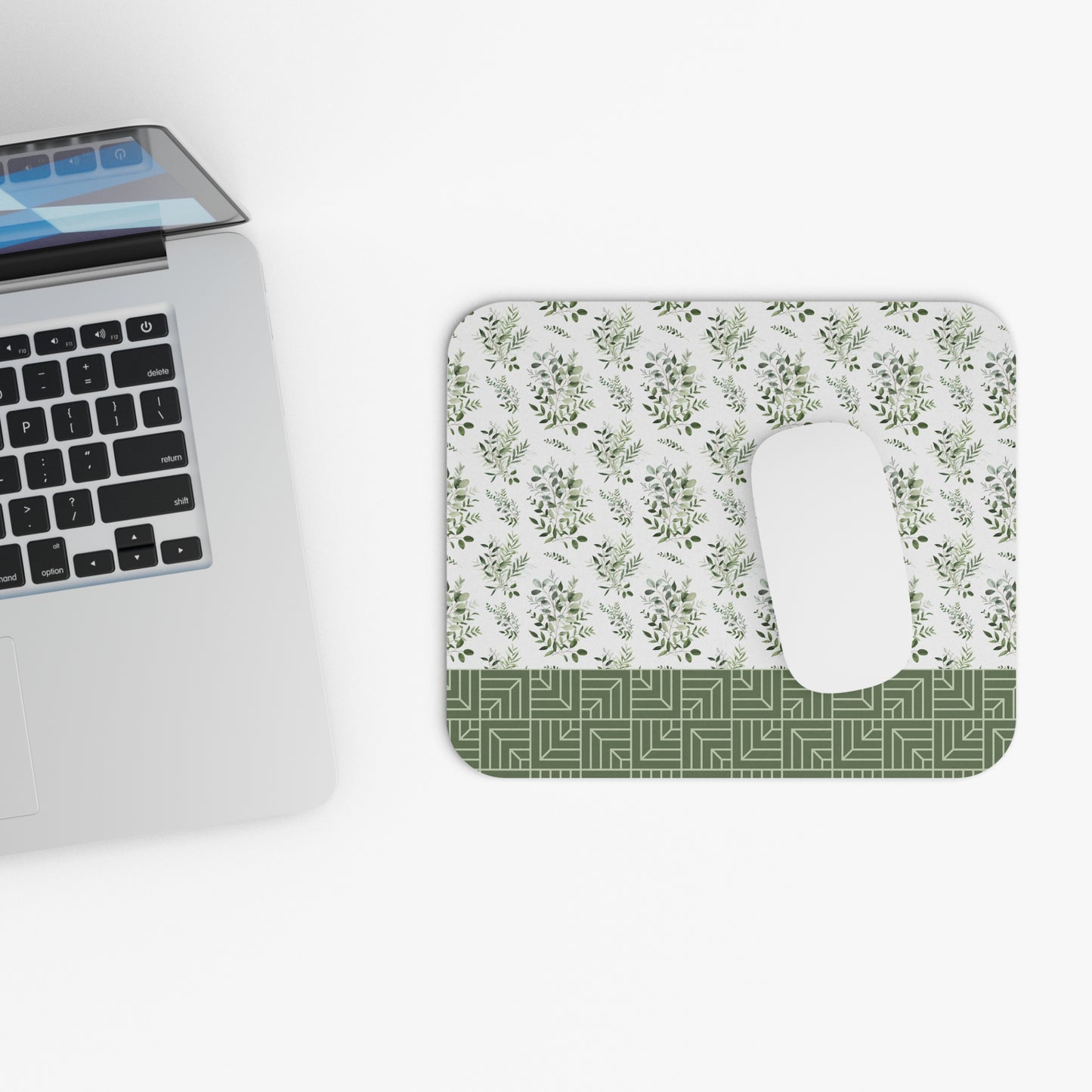 Elegant Floral Mouse Pad, Greenery Desk Accessory, Office Gift, Nature-Inspired Home Decor, Ideal for Work or Study