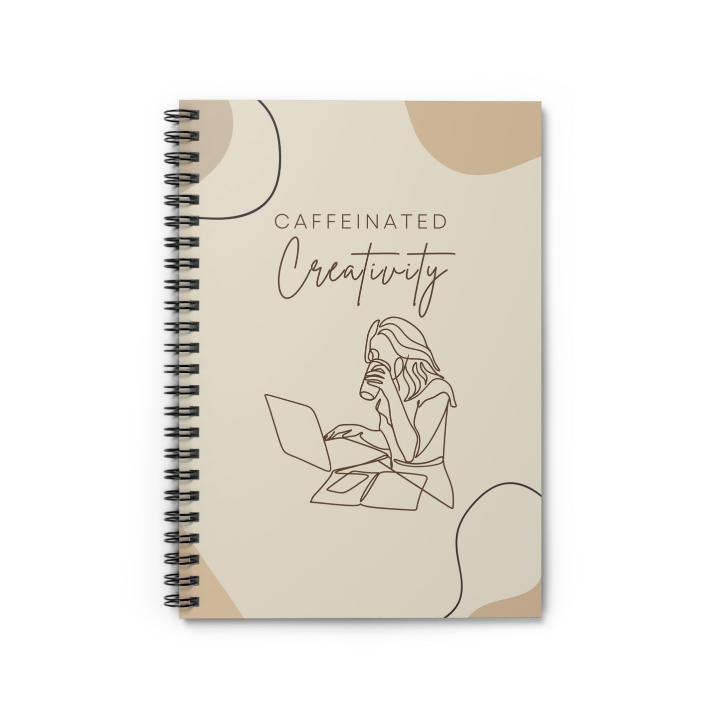 Caffeinated Creativity Spiral Notebook for Writers, Artists, Students, Journal Lovers, Gift for Coffee Lovers, Study Inspiration