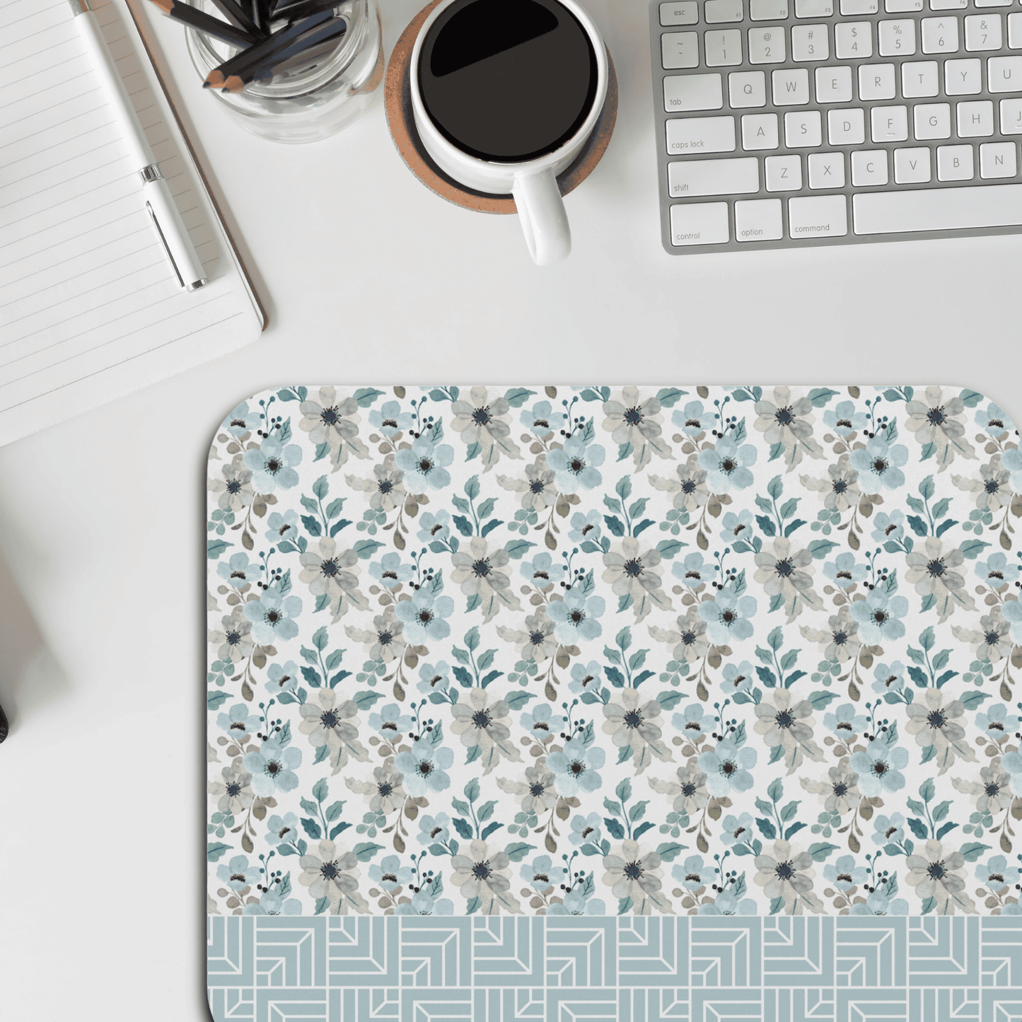 Floral Mouse Pad, Office Decor, Gift for Her, Workspace Accessory, Functional Art, Home Office Essentials