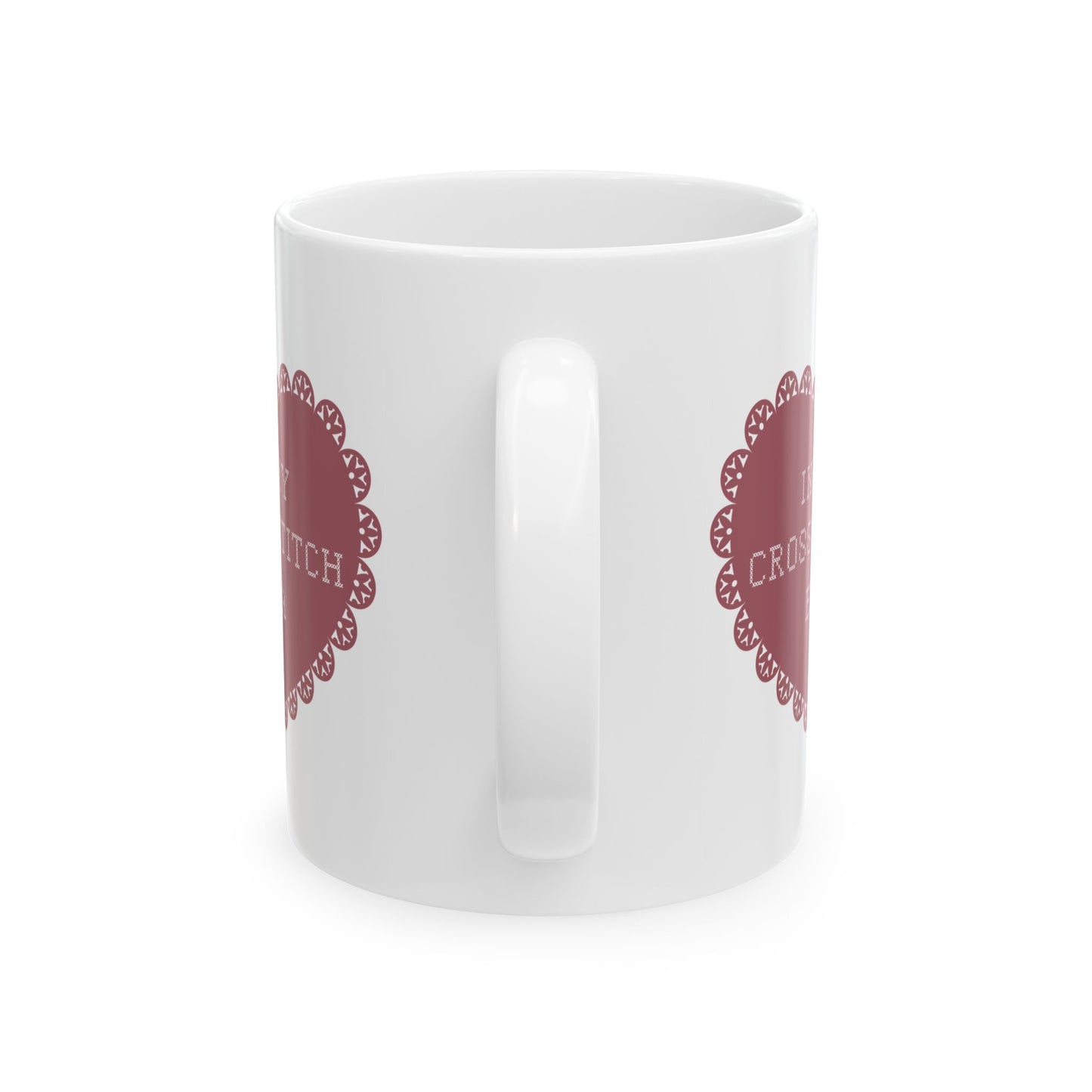 Charming Ceramic Mug for Cross Stitch Lovers with Heart Design, In My Cross Stitch Era, Gift for Her, Coffee Lover's Essential