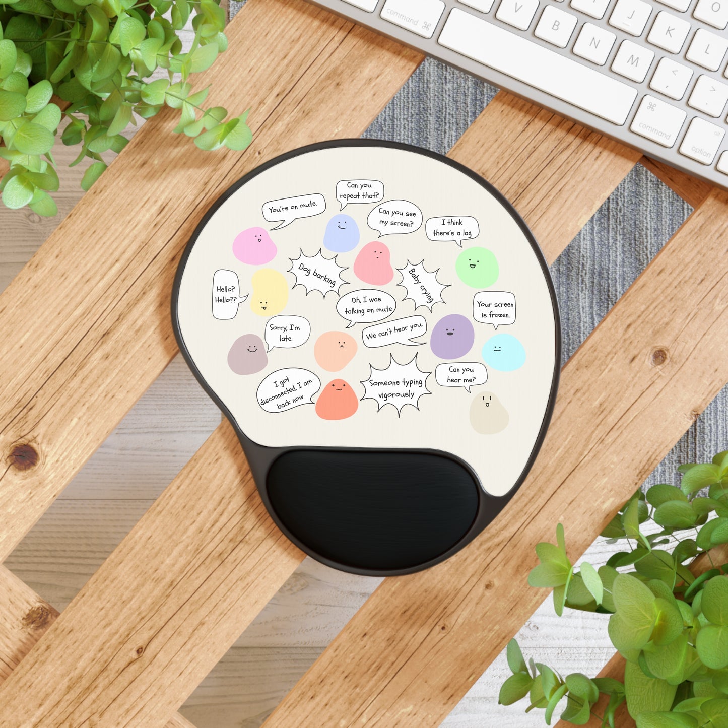 Cute Cartoon Mouse Pad with Wrist Rest, Fun Desk Accessory, Office Gift, Work from Home Setup, Gamer Decor, Unique Workstation