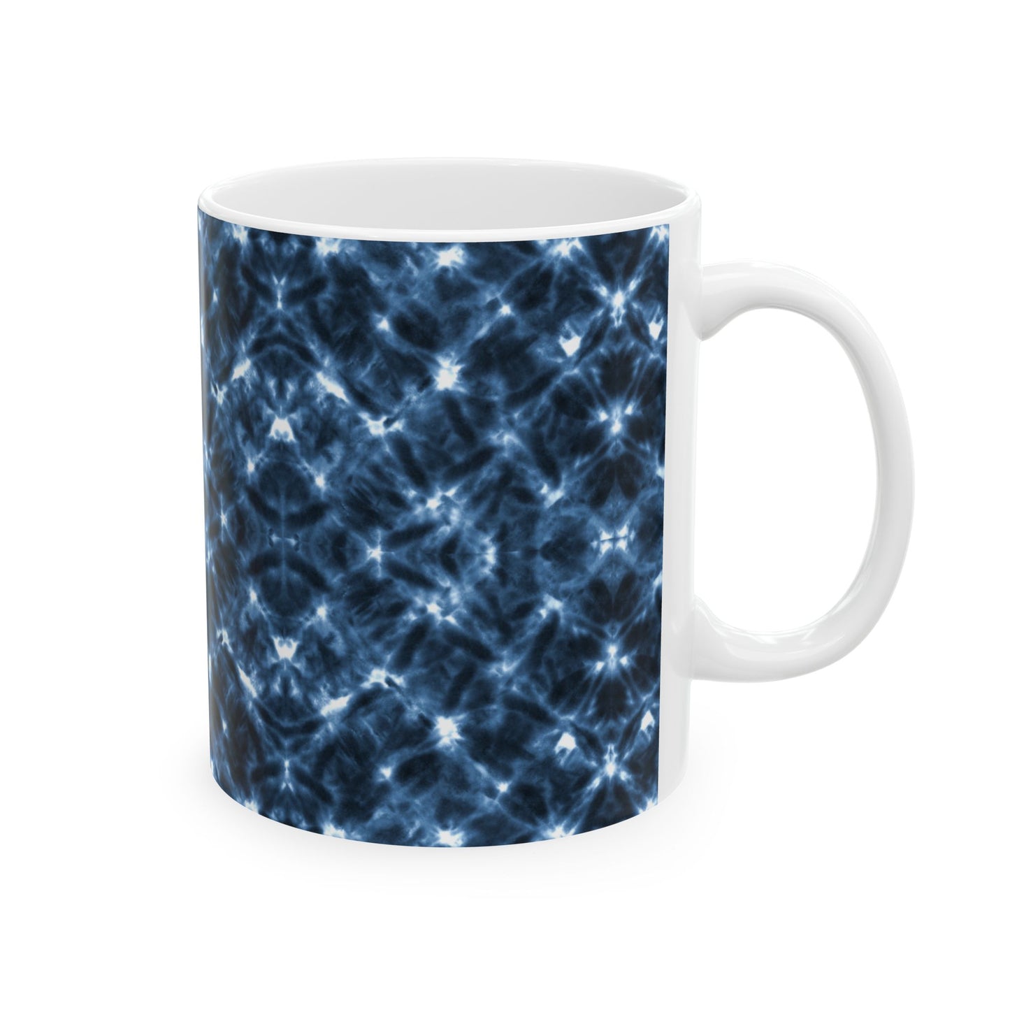 Tie Dye Shibori Print Ceramic Coffee Mug | Indigo Indian Design, Blue and White Tea Cup, Gift for Coffee Lovers, Gift for Her, Gift for Boss