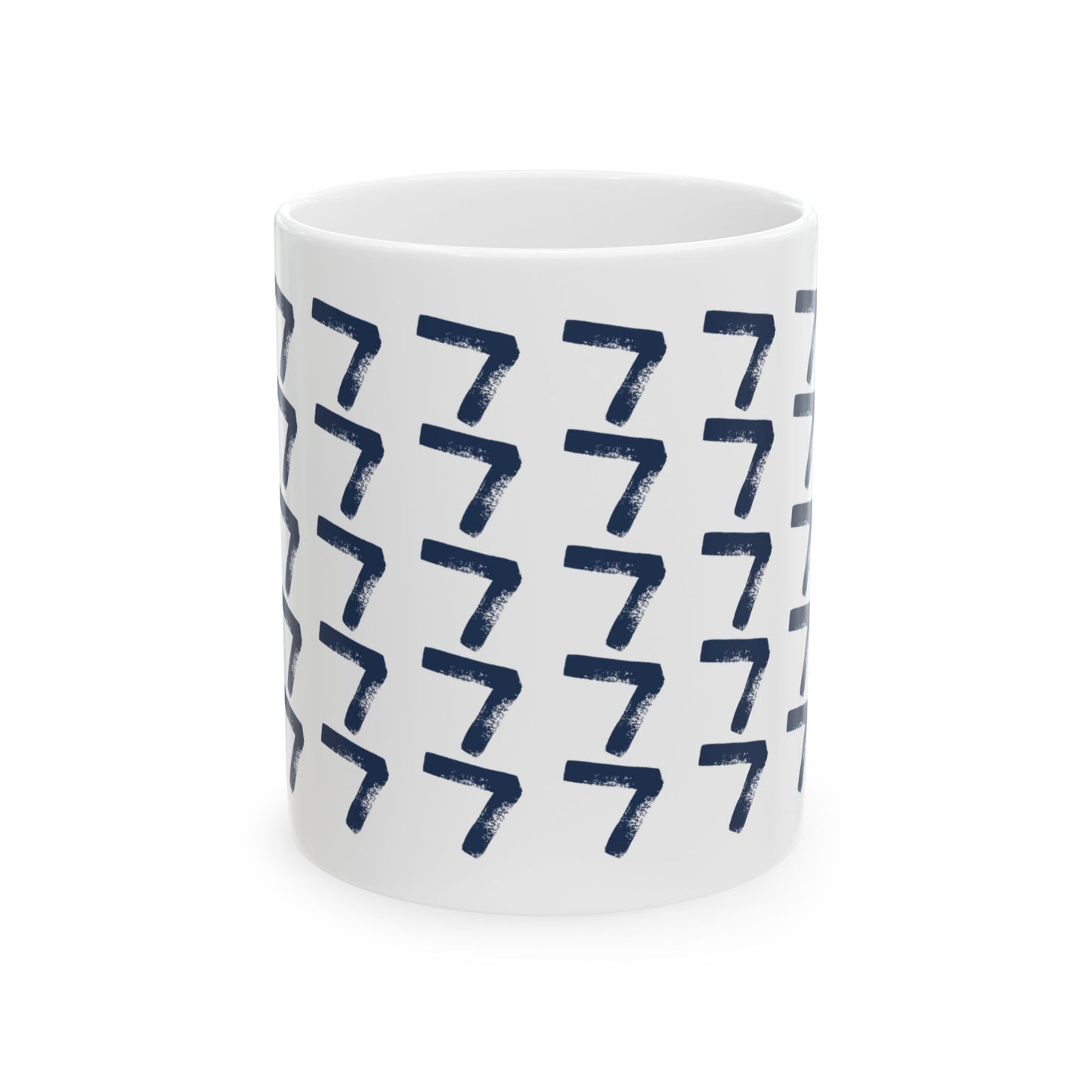 Navy Pattern Ceramic Coffee Mug, Distressed Brush Pattern Indigo Tea Cup for Home, Office, Cute Coffee Cup, Tea Lover's Mug, Unisex gift