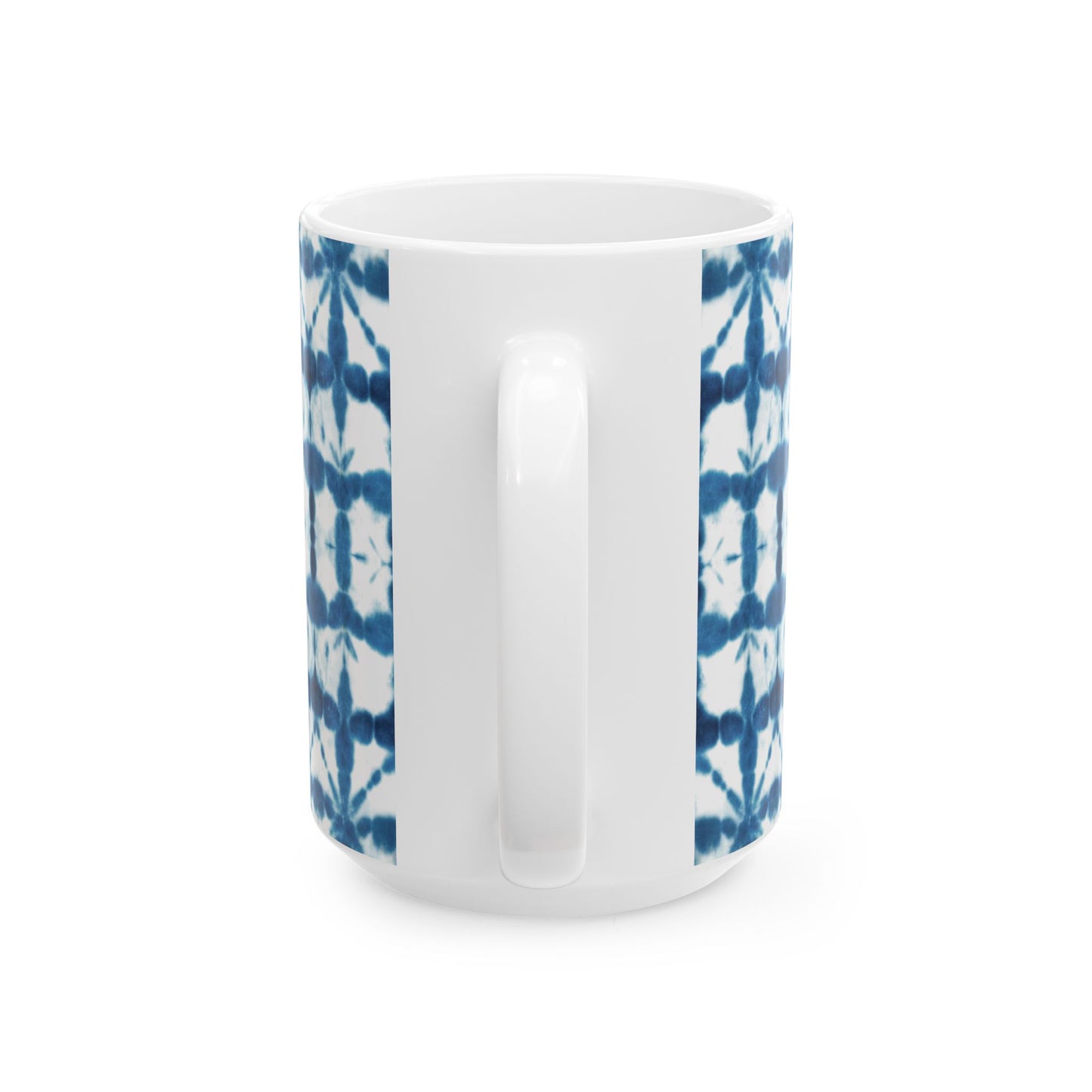 Shibori Tie Dye Ceramic Mug - Indigo Coffee Cup, Gift for Her, Blue Tie-Dye Design, Indian Tea Cup Blue, Microwave and Dishwasher Safe