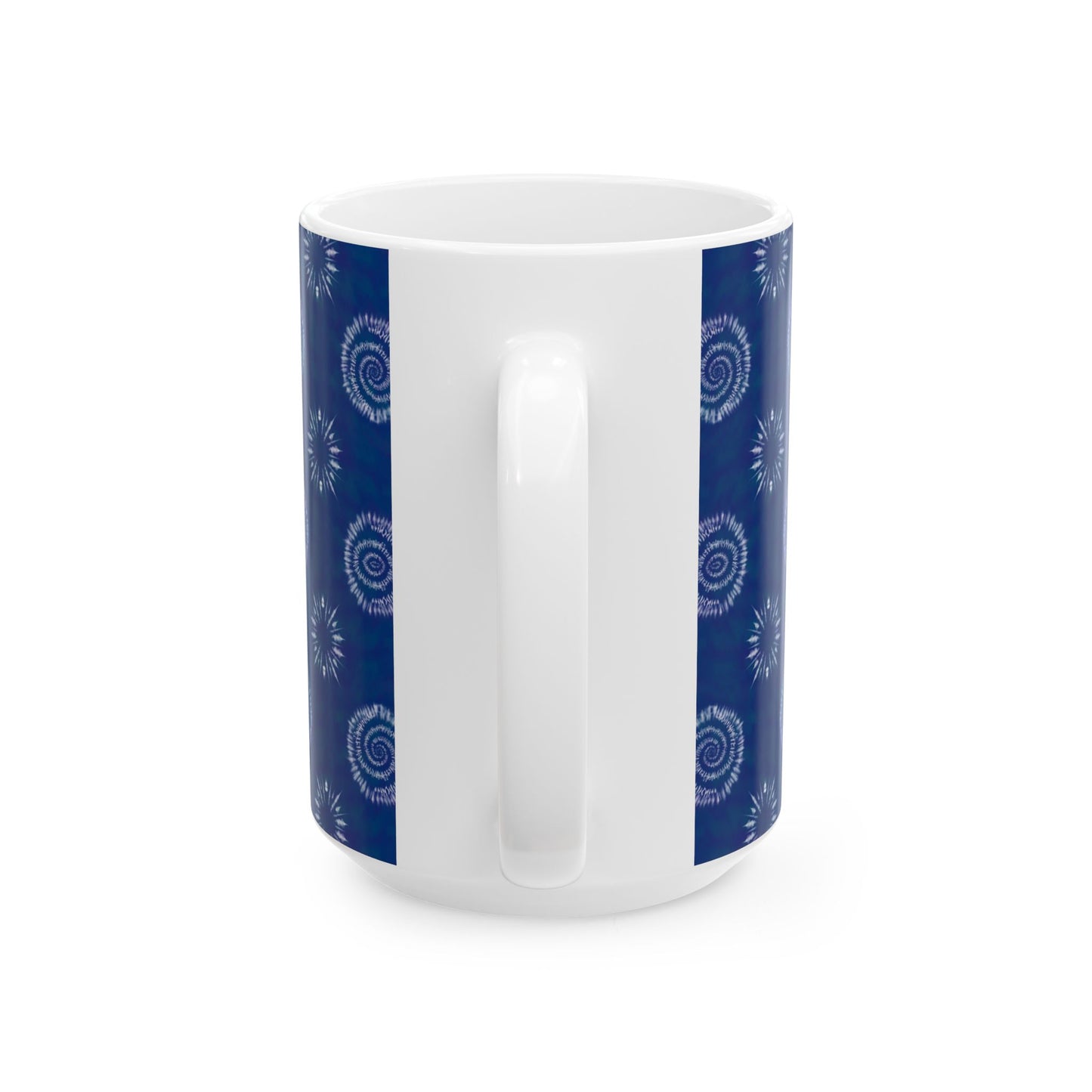 Shibori Tie Dye Mug, 11oz or 15oz, Artistic Indigo Ceramic Coffee Mug, BPA Free, Dishwasher and Microwave Safe, Gifts for Her, Tea Cup