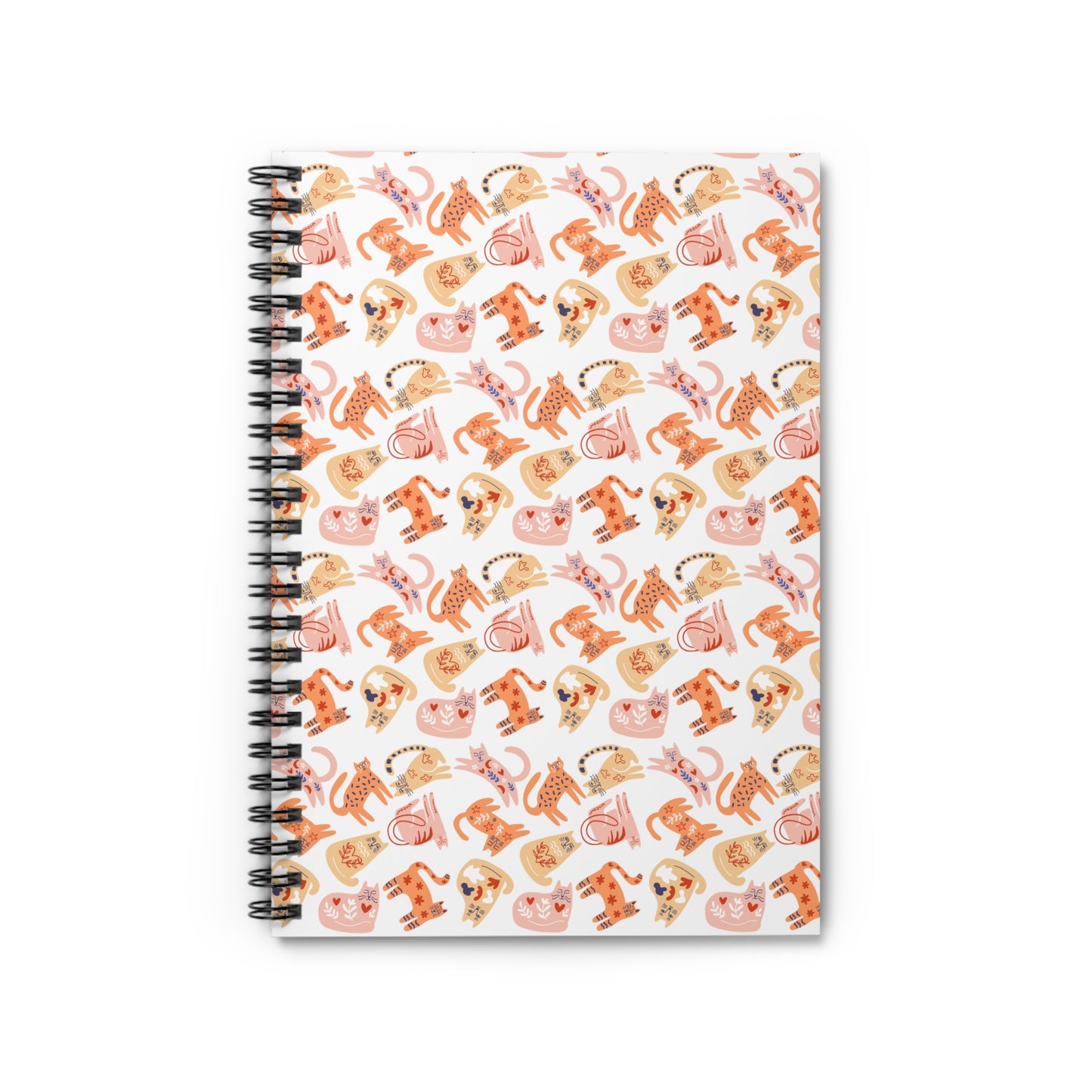 Spiral Notebook - Cute Cat Design, Scandinavian Art, Perfect for Students, Journaling, Gift for Animal Lovers, Back to School Supplies