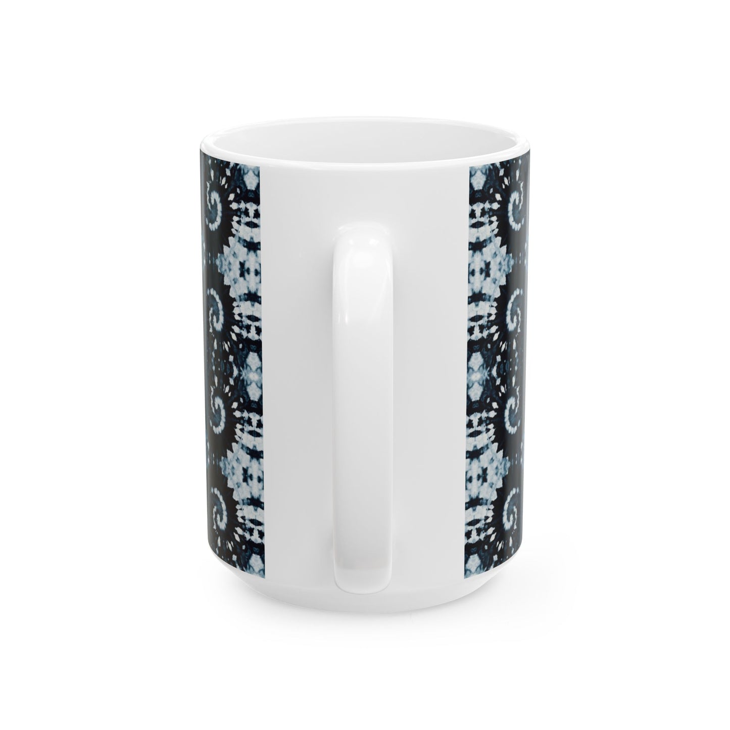 Tie Dye Ceramic Artistry Mug, Shibori Artistic Coffee Cup, Coffee Lover Gift, Deep Indigo Tea Cup Coffee Mug, Dishwasher Safe Microwave Safe
