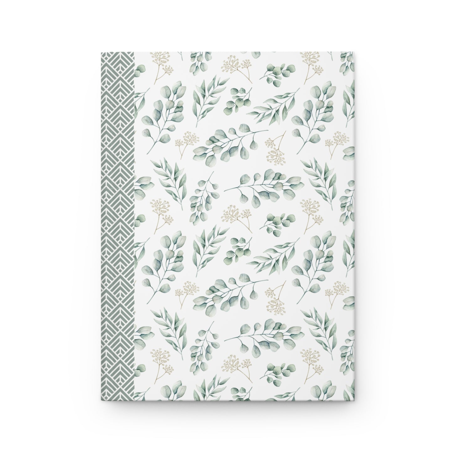 Hardcover Journal Eucalyptus Floral Design, Elegant Notebook, Eco-Friendly Diary, Gift for Writers, Journaling, Greenery Design