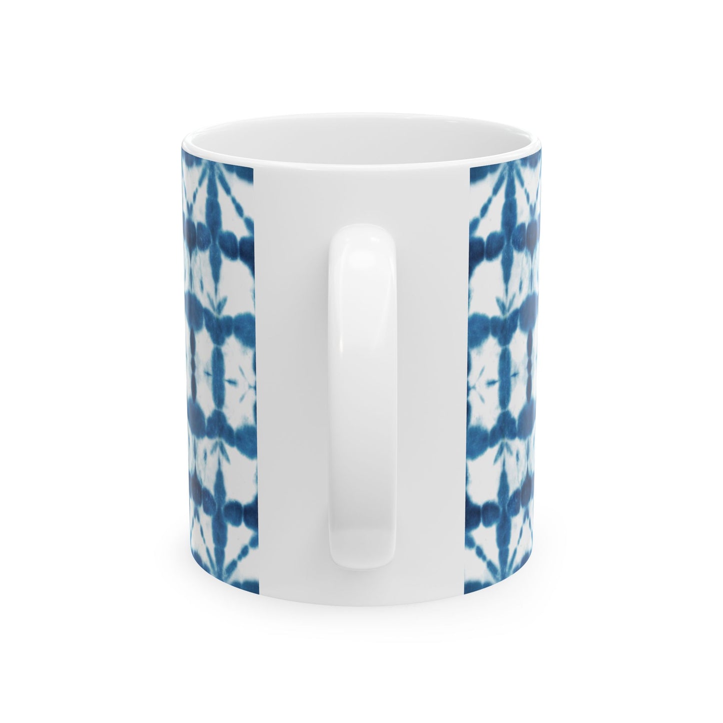 Shibori Tie Dye Ceramic Mug - Indigo Coffee Cup, Gift for Her, Blue Tie-Dye Design, Indian Tea Cup Blue, Microwave and Dishwasher Safe