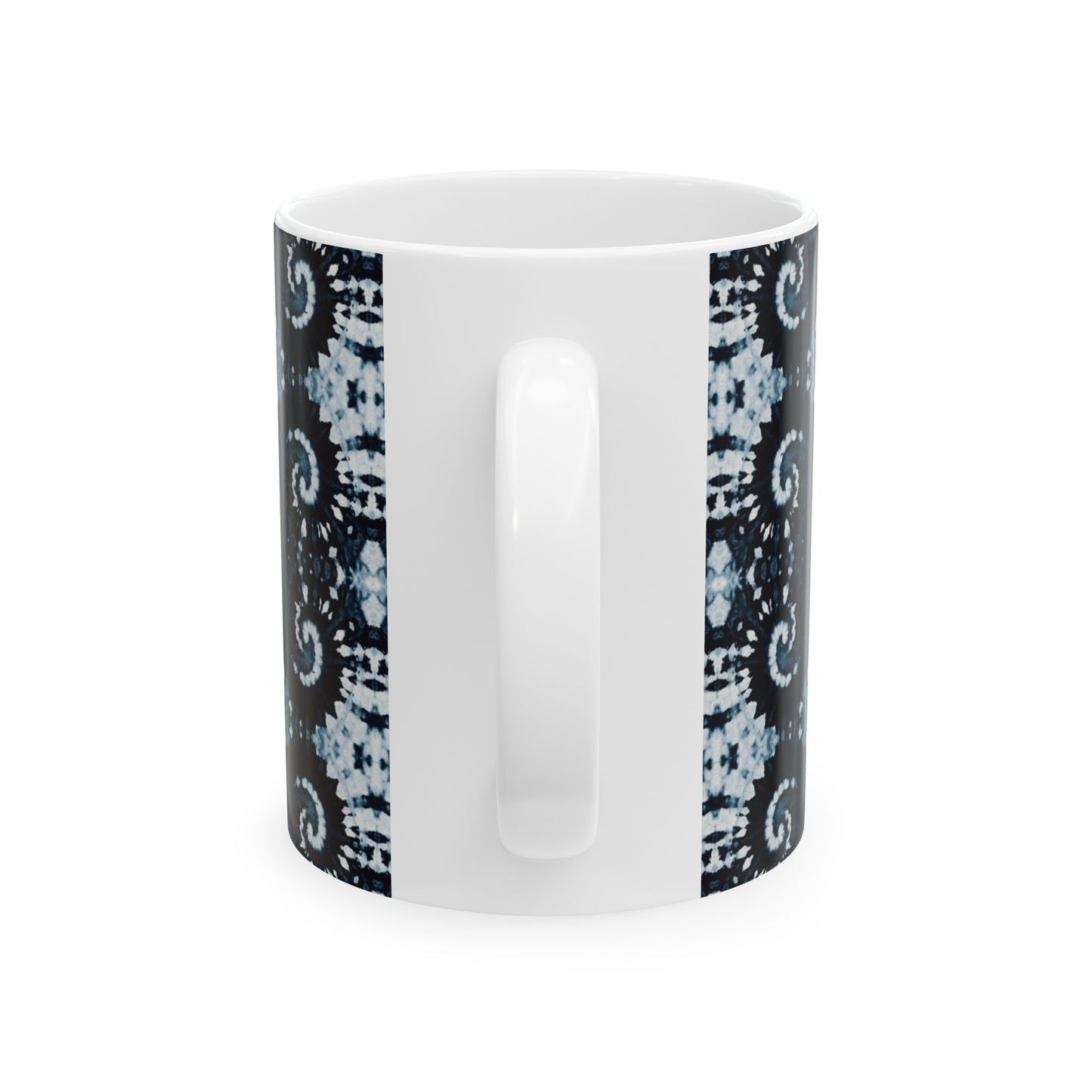 Tie Dye Ceramic Artistry Mug, Shibori Artistic Coffee Cup, Coffee Lover Gift, Deep Indigo Tea Cup Coffee Mug, Dishwasher Safe Microwave Safe