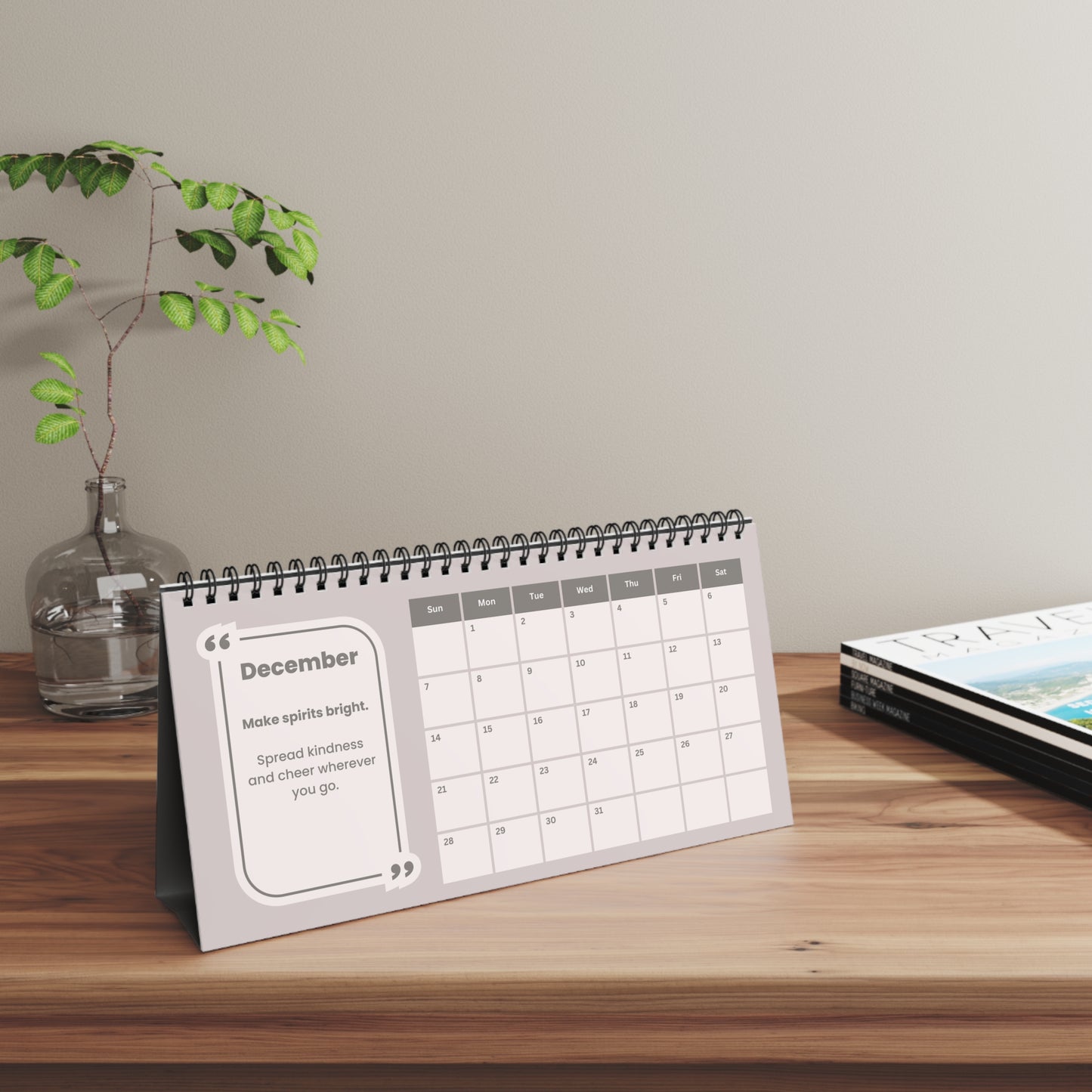 Academic Desktop Calendar 2025-2026, August-July, Moted Boho Earthy Design, Planner, Organizer, Back to School Gift for Students Teachers