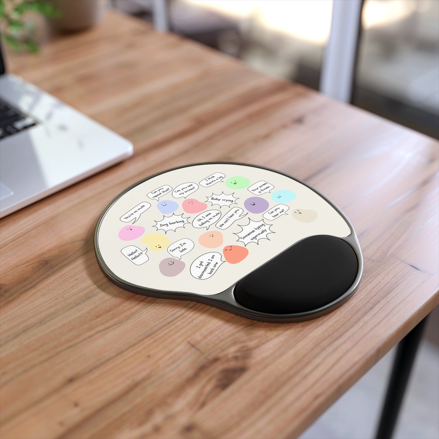 Cute Cartoon Mouse Pad with Wrist Rest, Fun Desk Accessory, Office Gift, Work from Home Setup, Gamer Decor, Unique Workstation