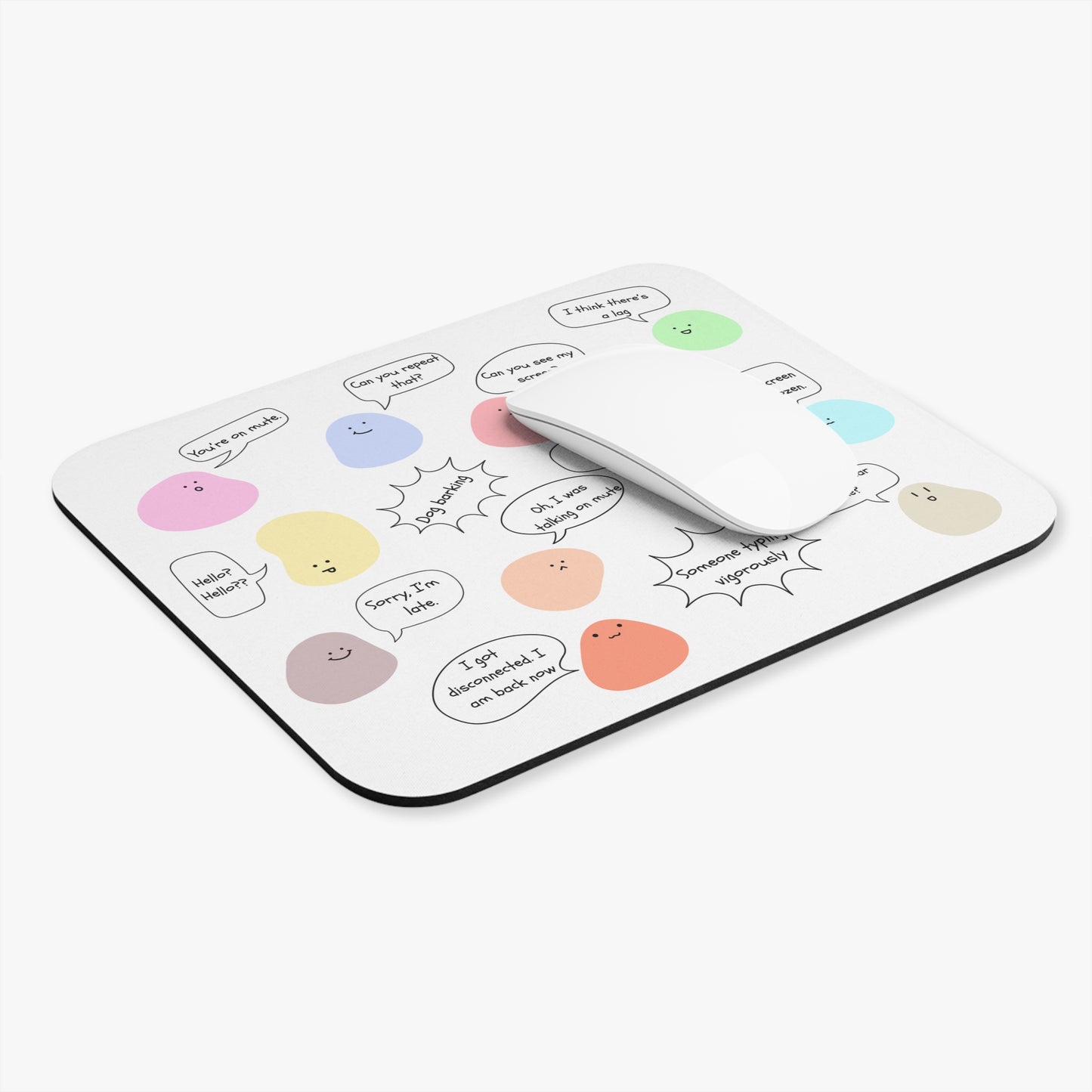 Funny Mouse Pad, Remote Work Humor, Conference Call Bingo, Work from Home Essentials, Funny Gift for Coworker, Gift for Boss, Blob-White